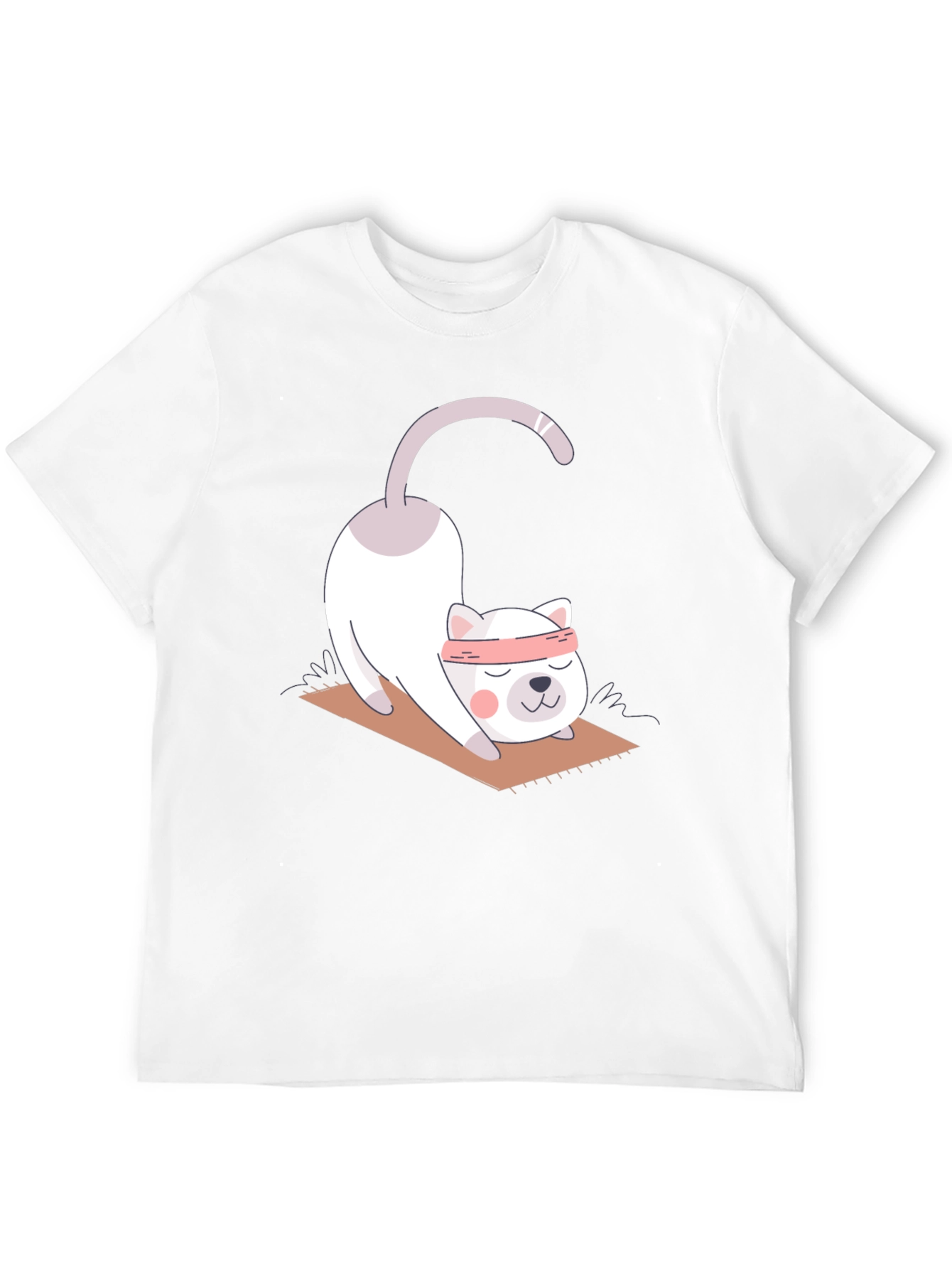 Black Yoga Cat T-Shirt - Cute Stretch Design view 12