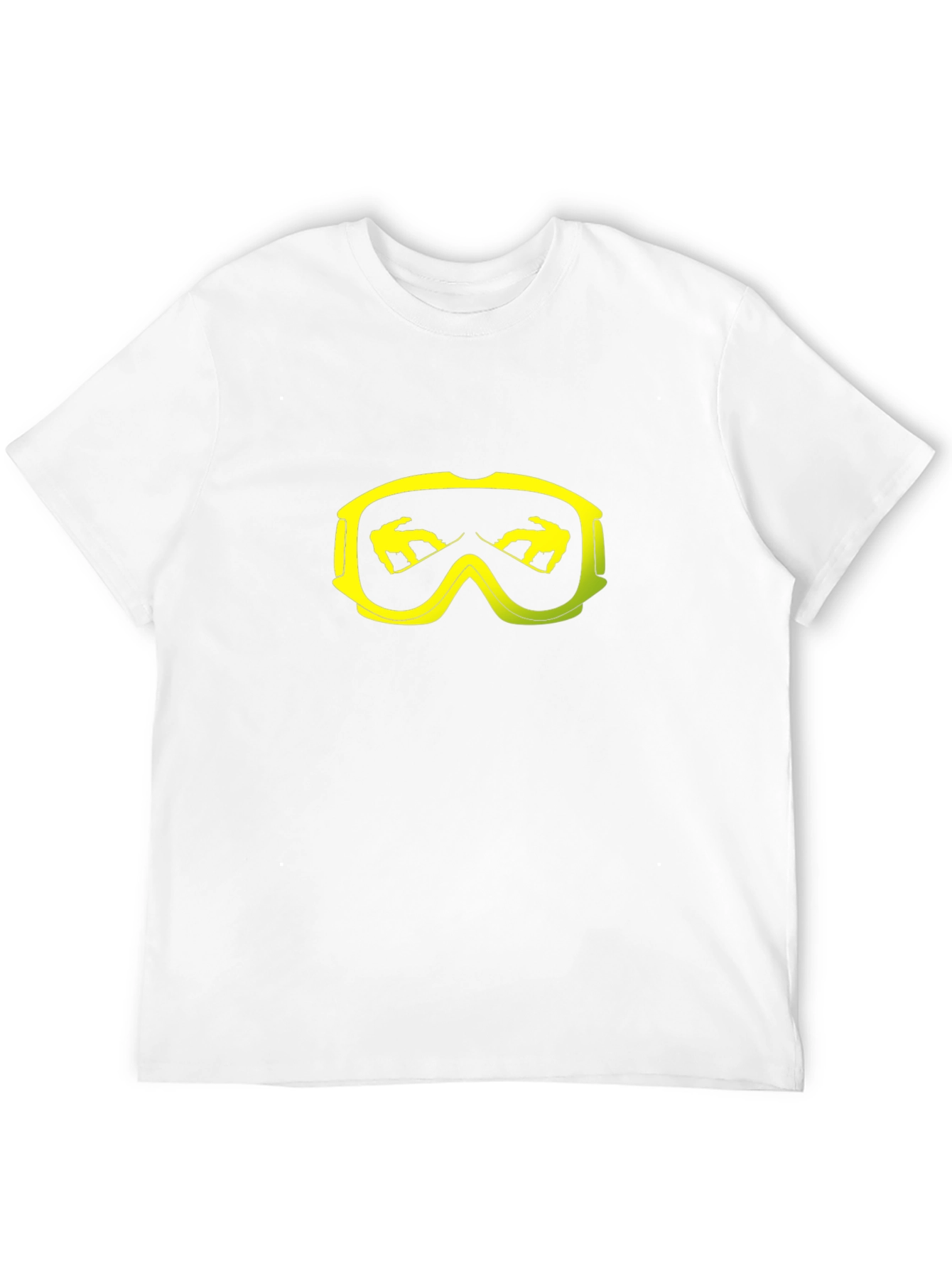 Black Snowboard Goggles Graphic Tee - Black Cotton T-Shirt view 12