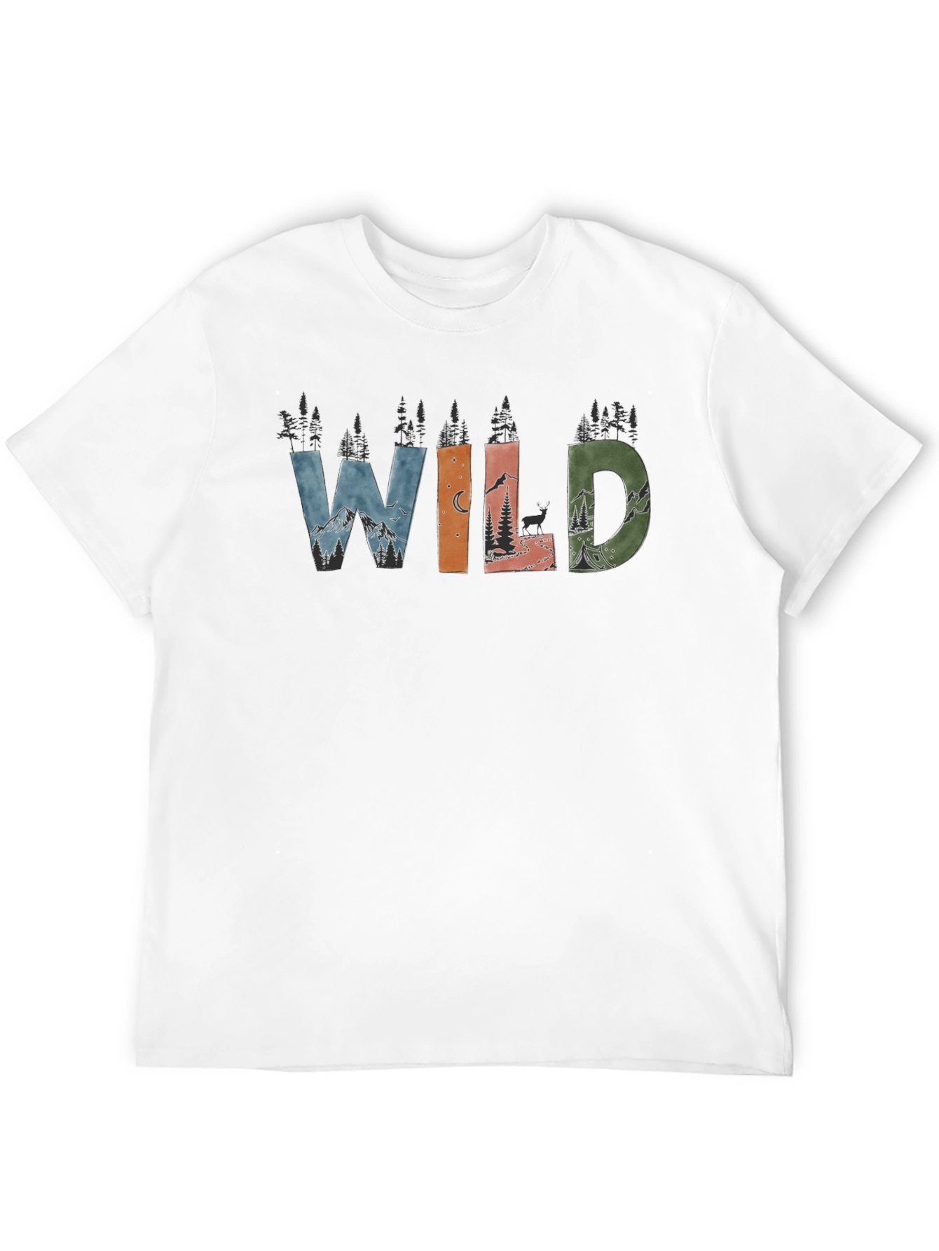Black Wild Nature Graphic Tee - Black Cotton Blend view 12