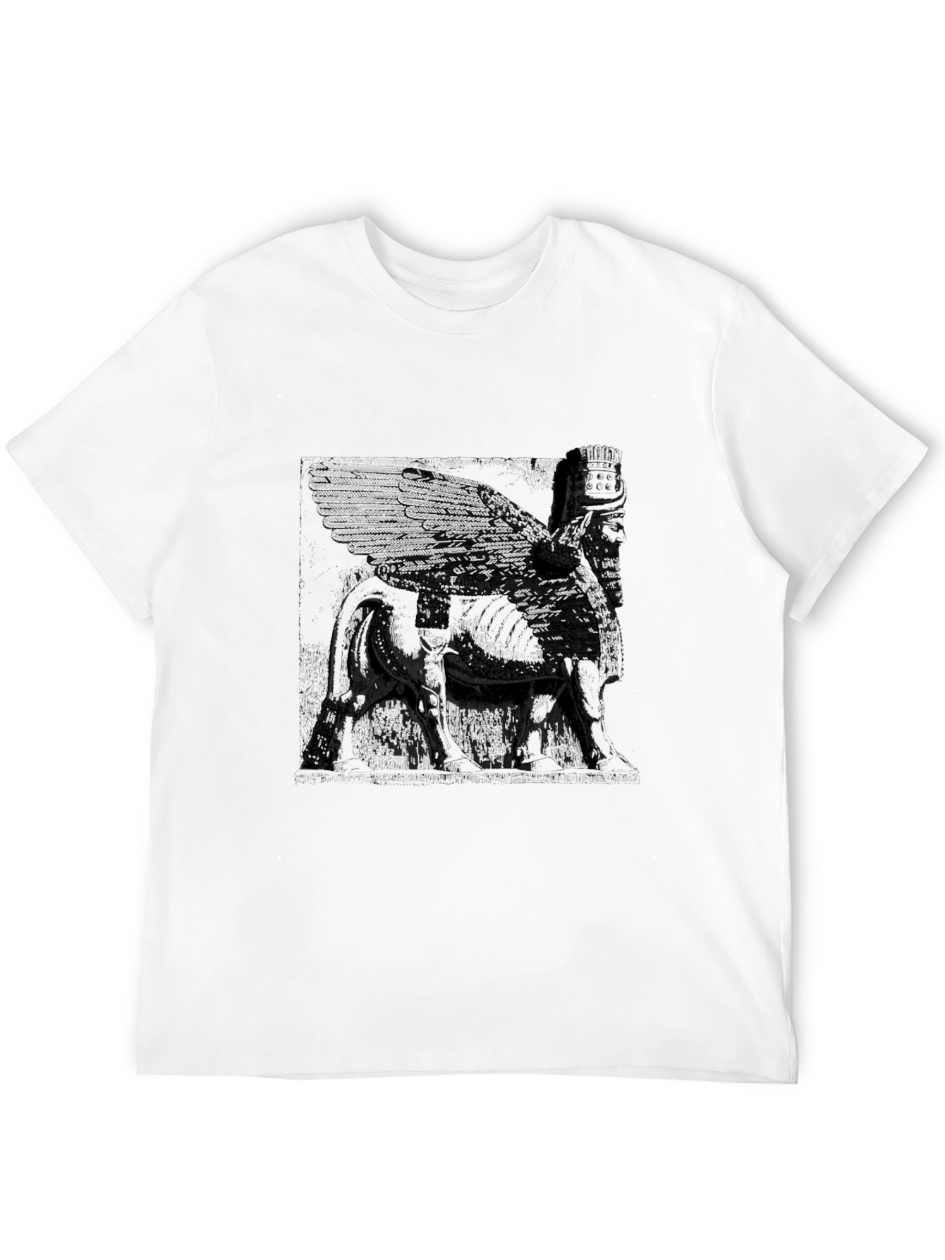 Black Mythical Winged Bull Graphic Tee - Black view 12