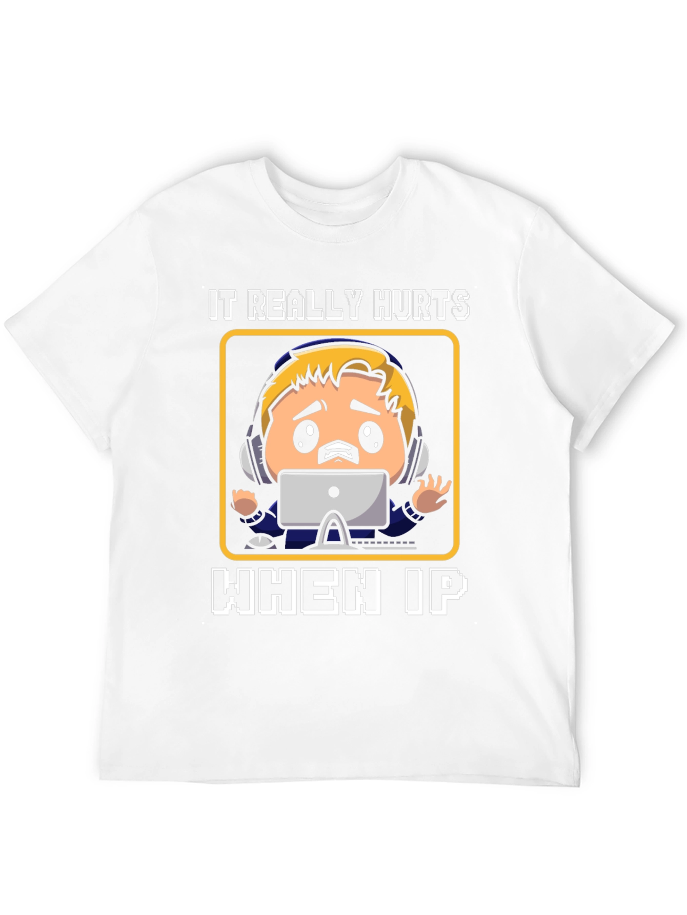 Black Gamer "IP Hurts" Black Cotton T-Shirt view 12