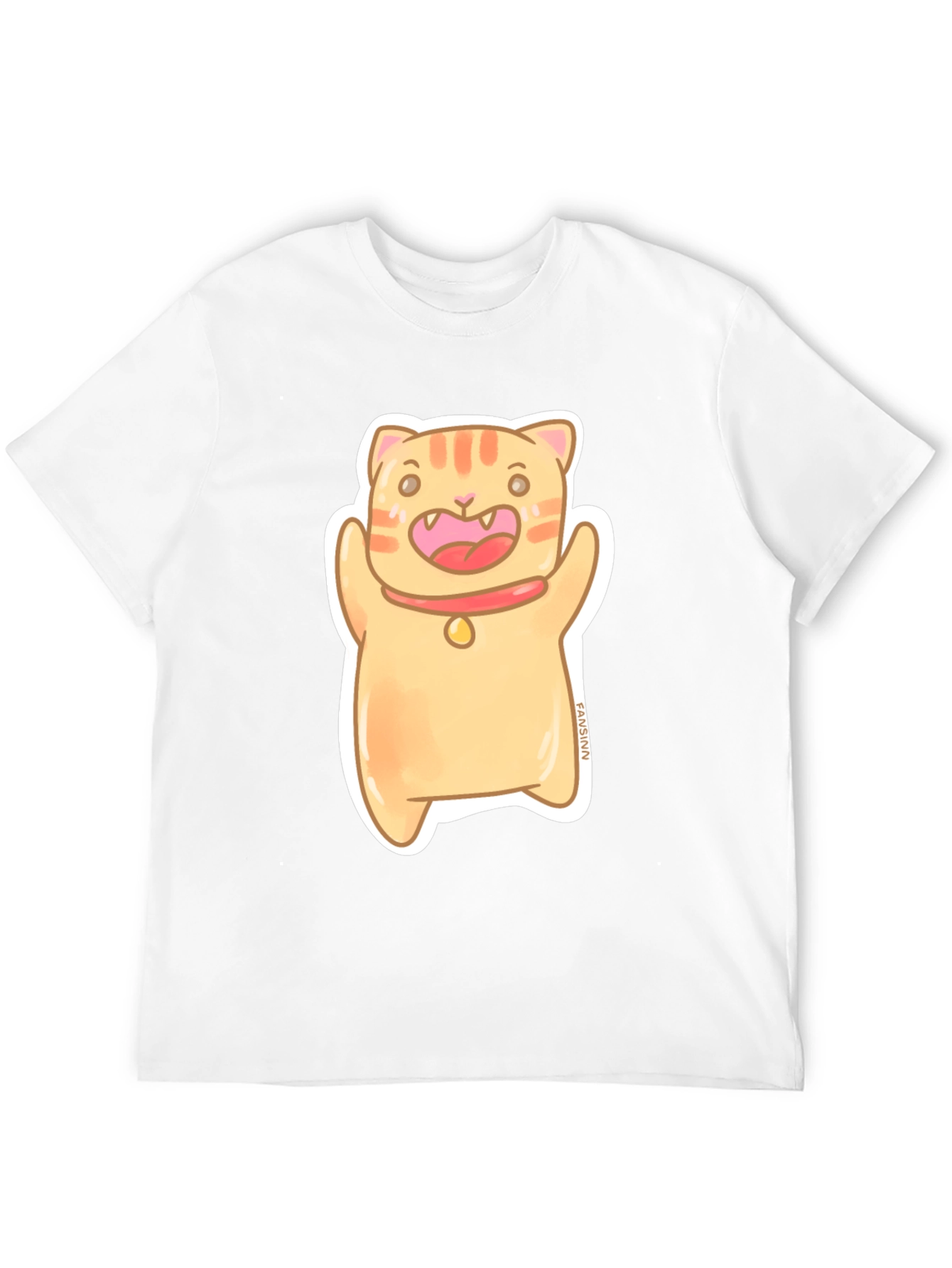 Black Cute Cat Cartoon Graphic Tee view 12