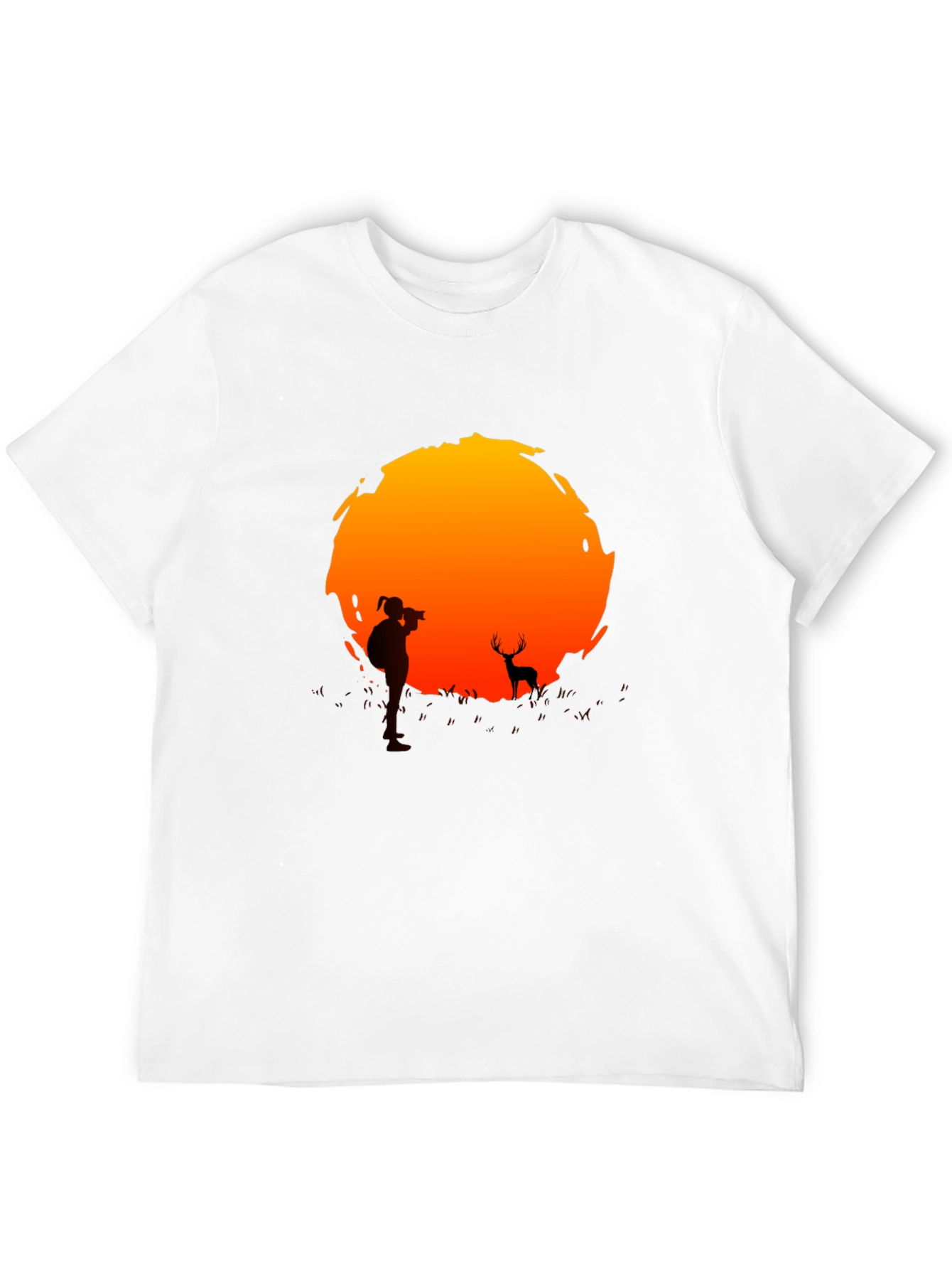 Black Sunset Photographer Graphic Tee - Black Cotton T-Shirt view 12
