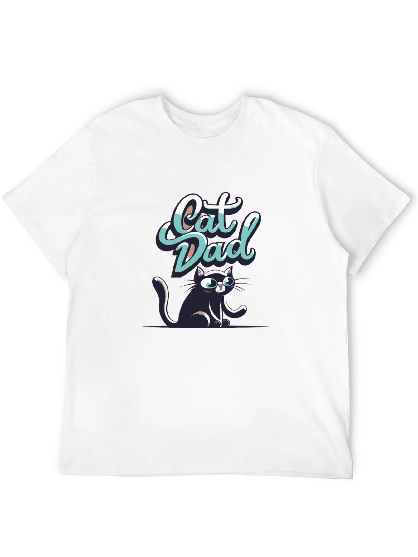 Black Cat Dad Graphic T-Shirt view 12