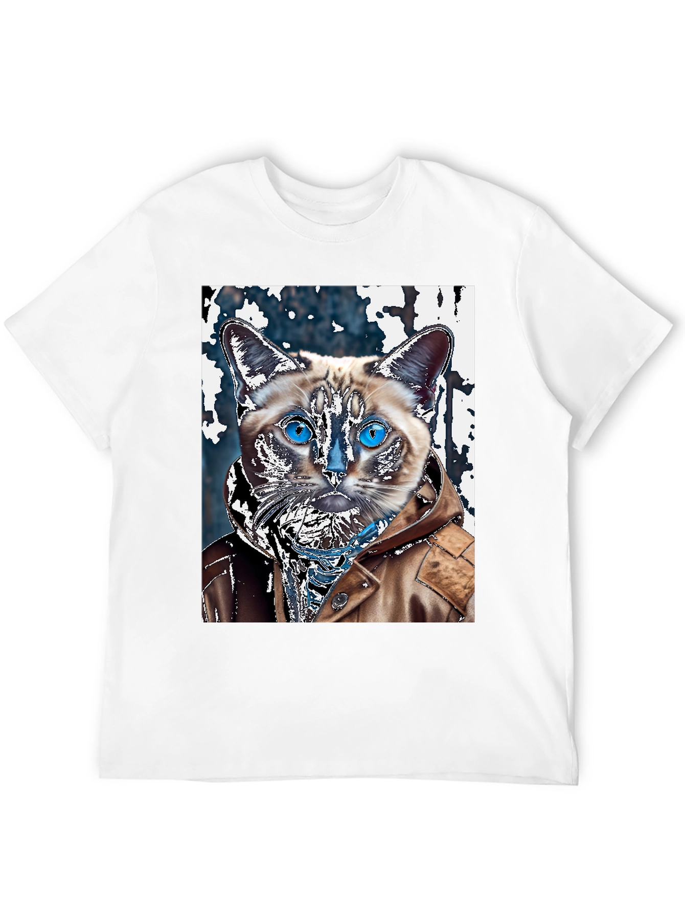 Black Cat in Jacket Graphic T-Shirt view 12