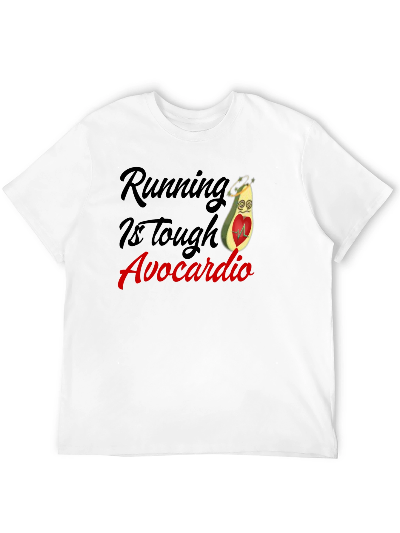 Black Running Is Tough Avocardio T-Shirt view 12