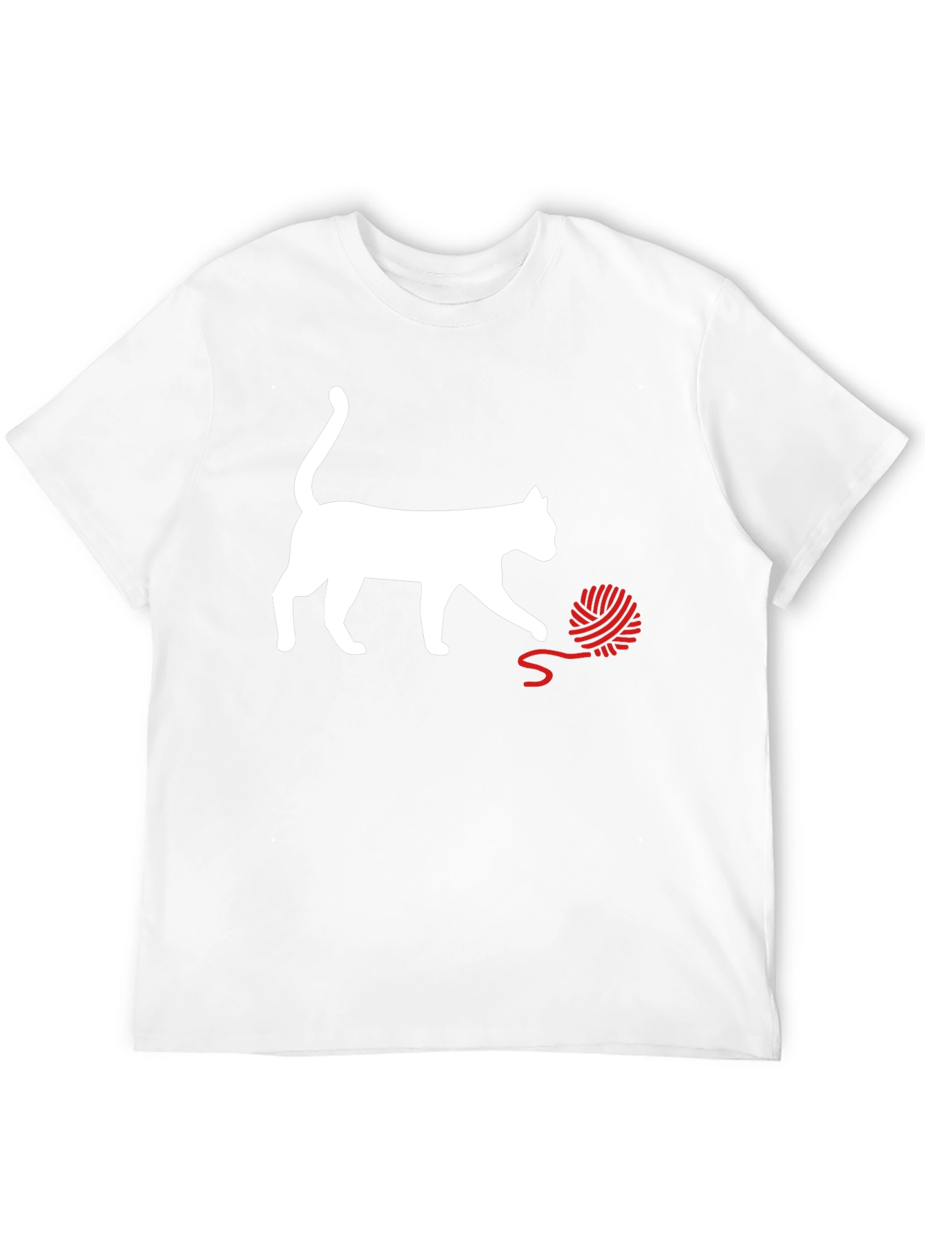 Black Cat & Yarn Ball Graphic T-Shirt - Fun & Playful! view 12