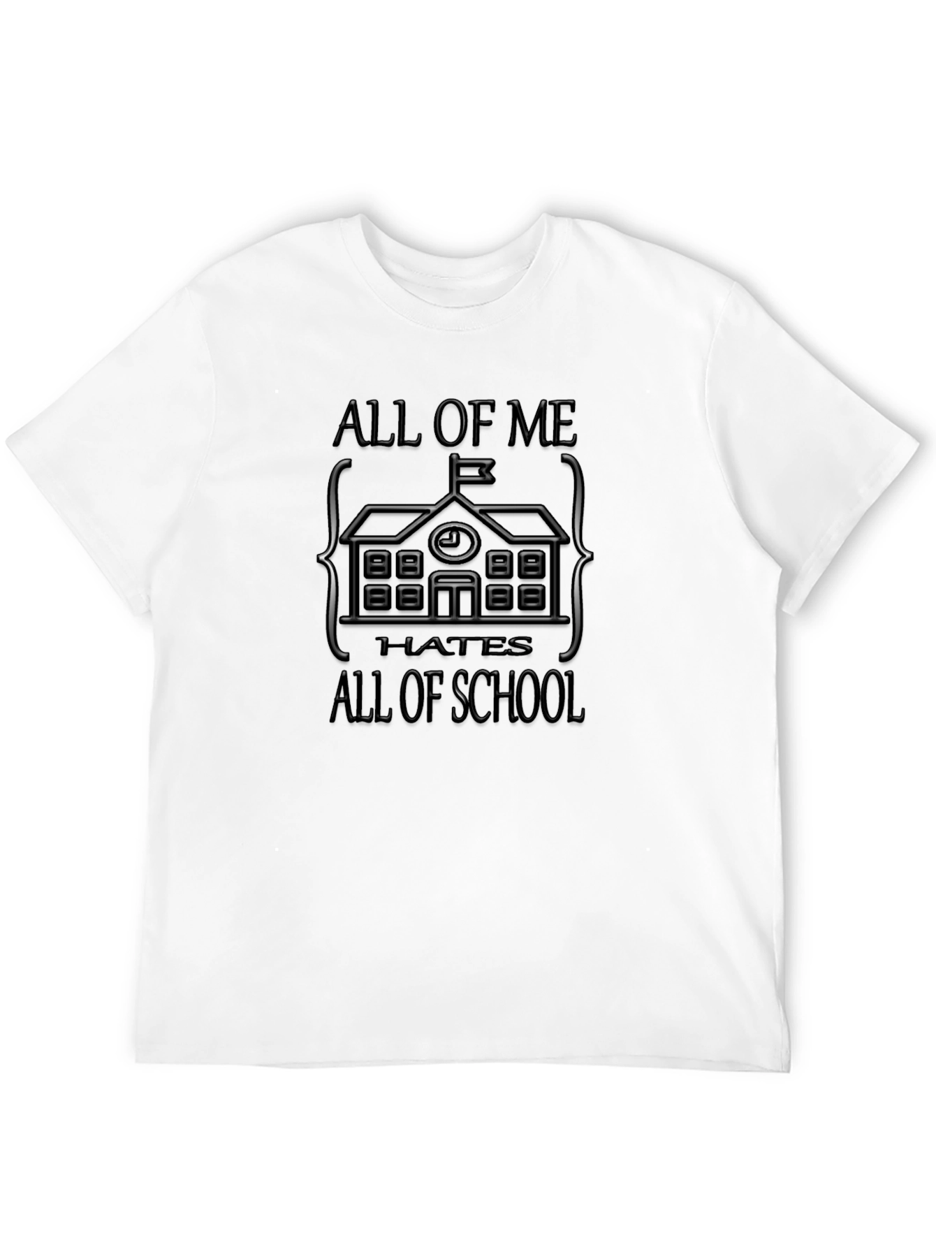 Black All of Me Hates All of School T-Shirt view 12