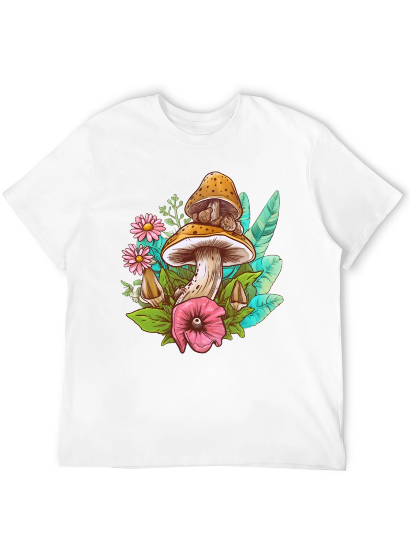 Black Mushroom Floral T-Shirt view 12