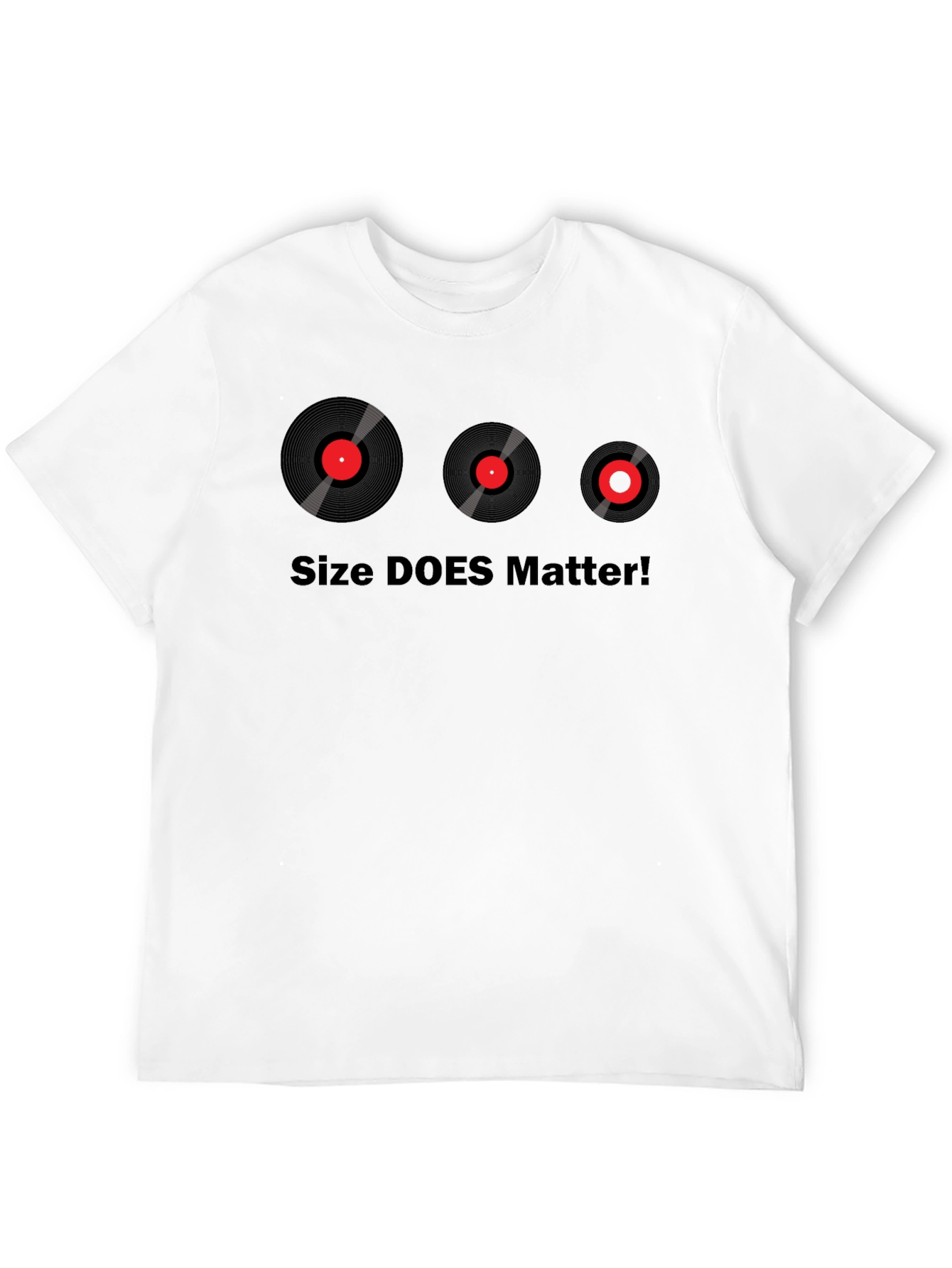 Black Size DOES Matter T-Shirt - Vinyl Record Design view 12