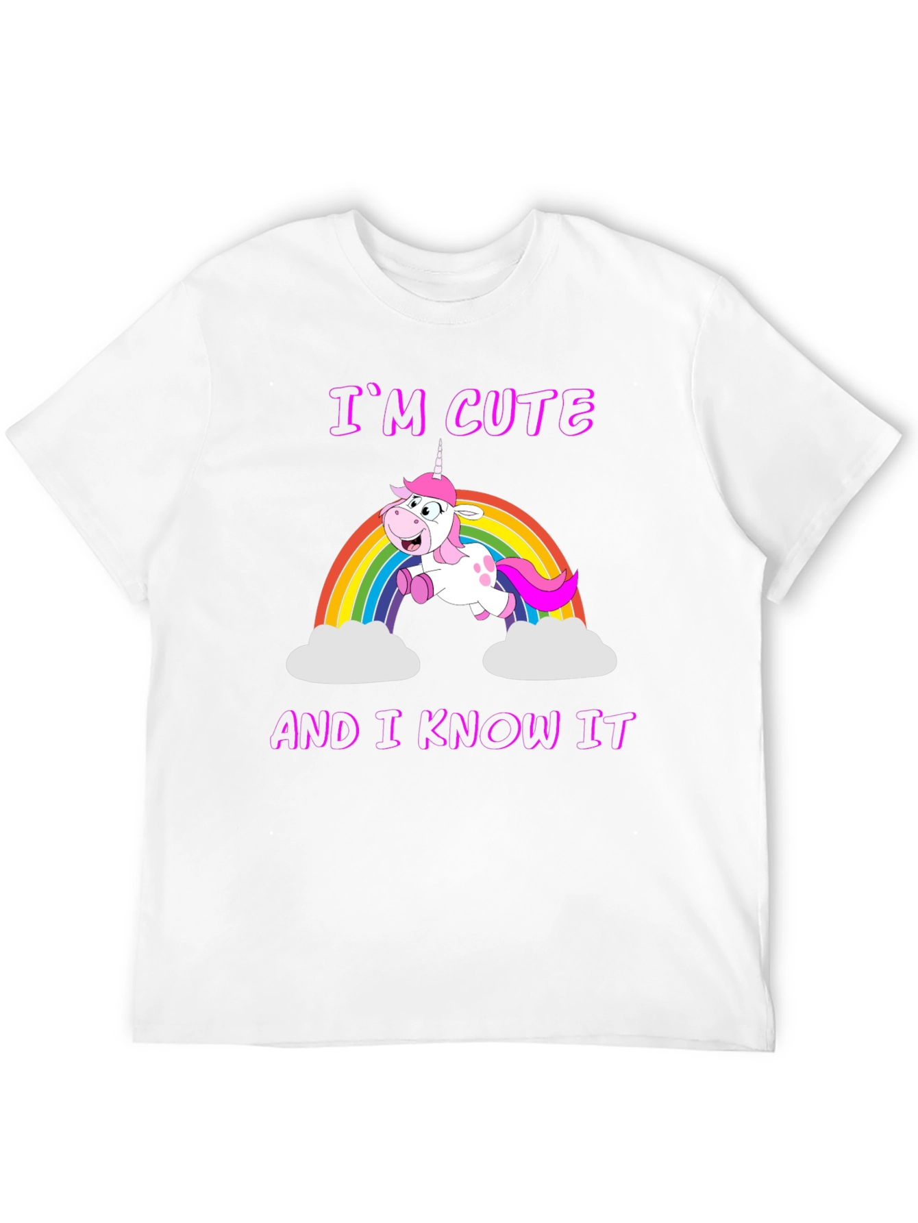 Black Cute Unicorn Rainbow Graphic T-Shirt view 12