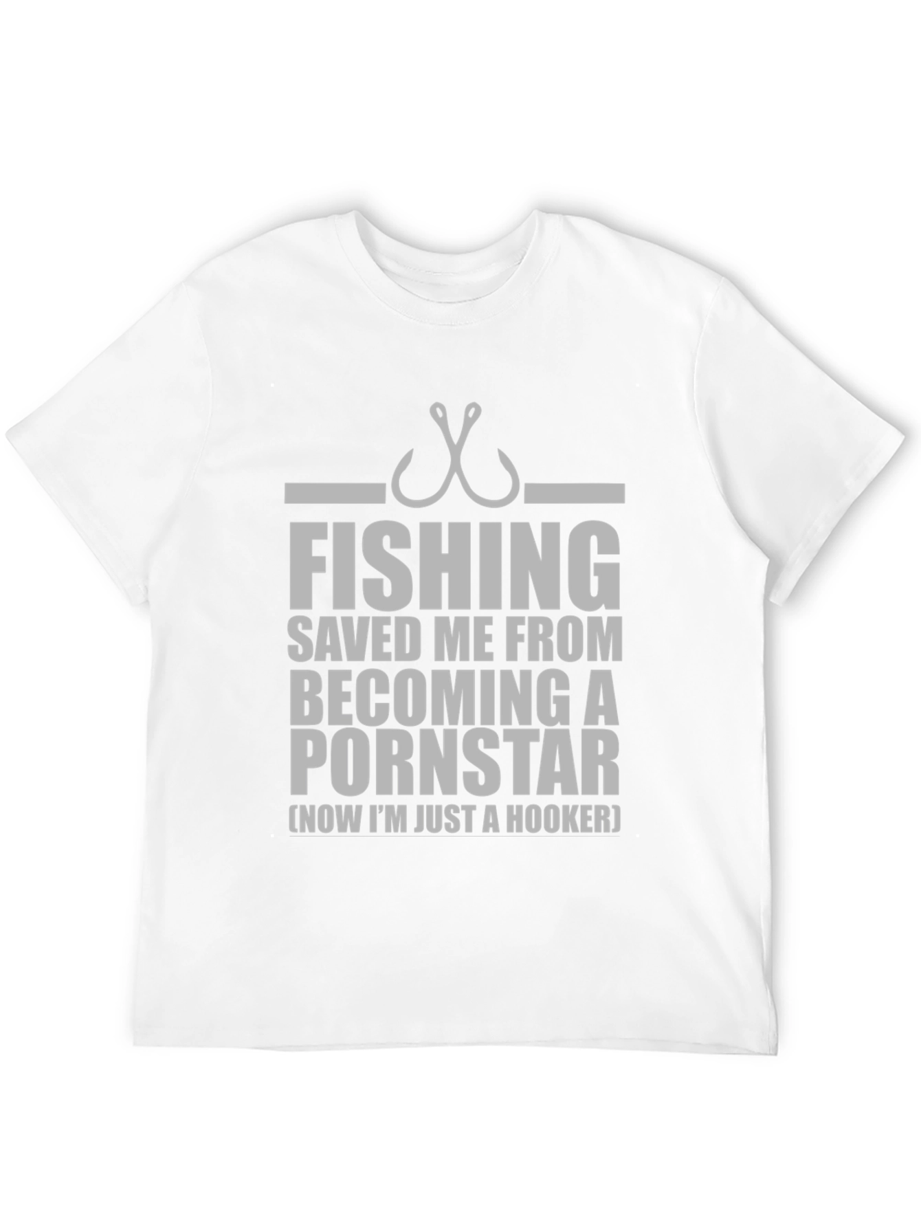 Black Fishing Hook Humor T-Shirt - Saved Me From Becoming A Pornstar Tee view 12