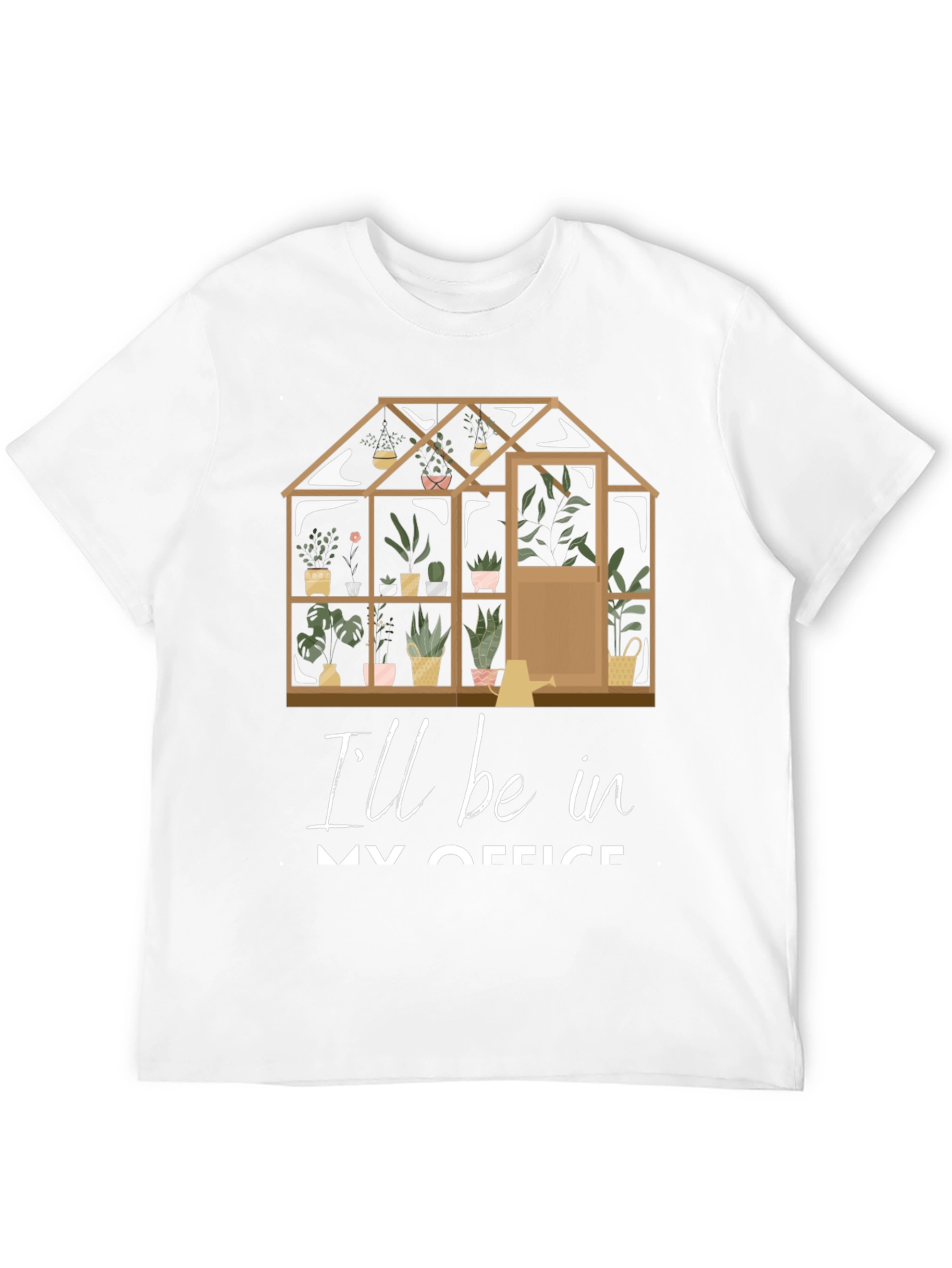 Black Gardener's Office T-Shirt: Greenhouse Design view 12