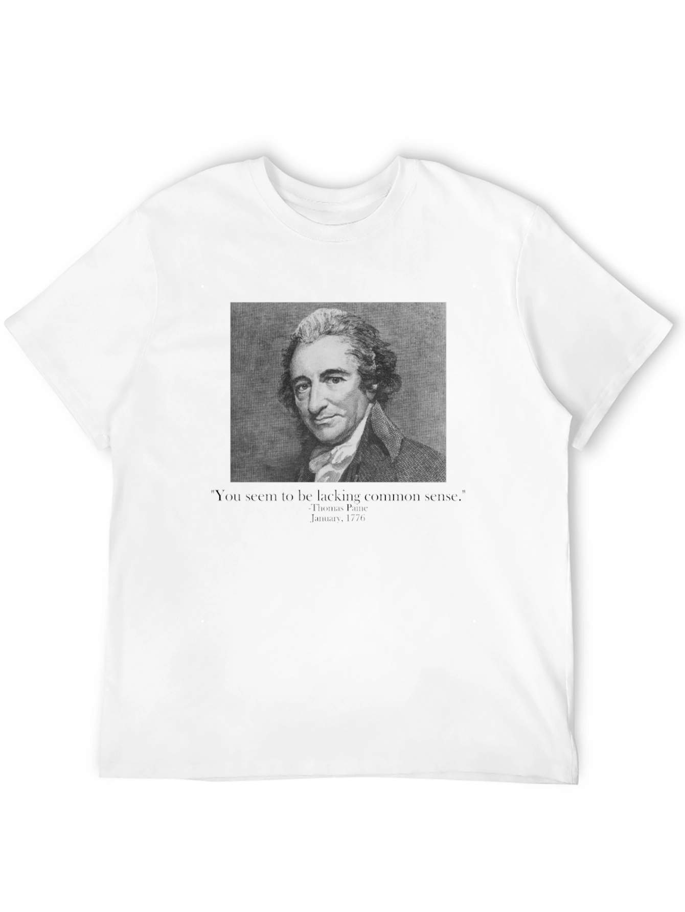 Black Thomas Paine Common Sense T-Shirt view 12