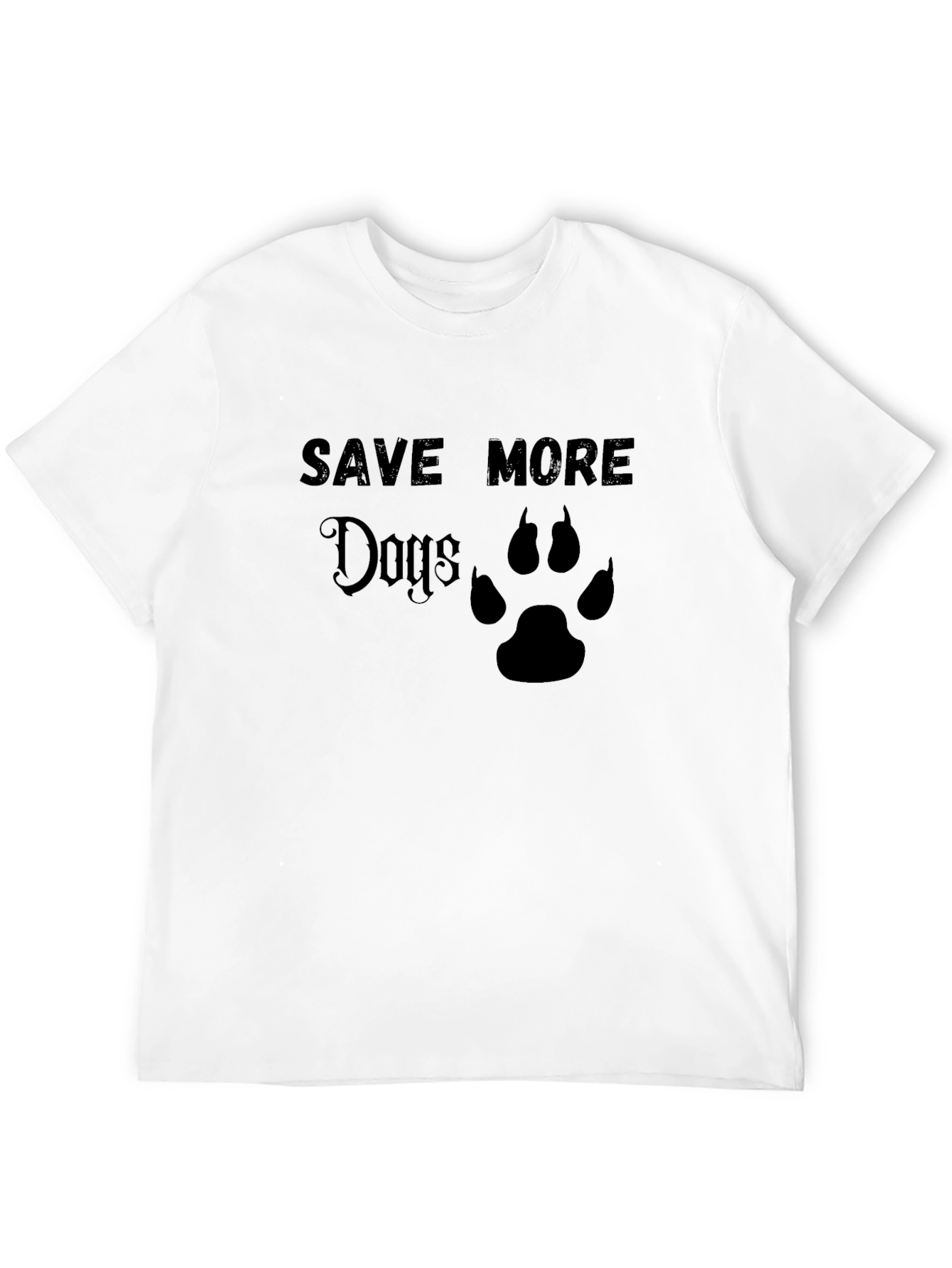 Save More Dogs T-Shirt - Paw Print Design - 12