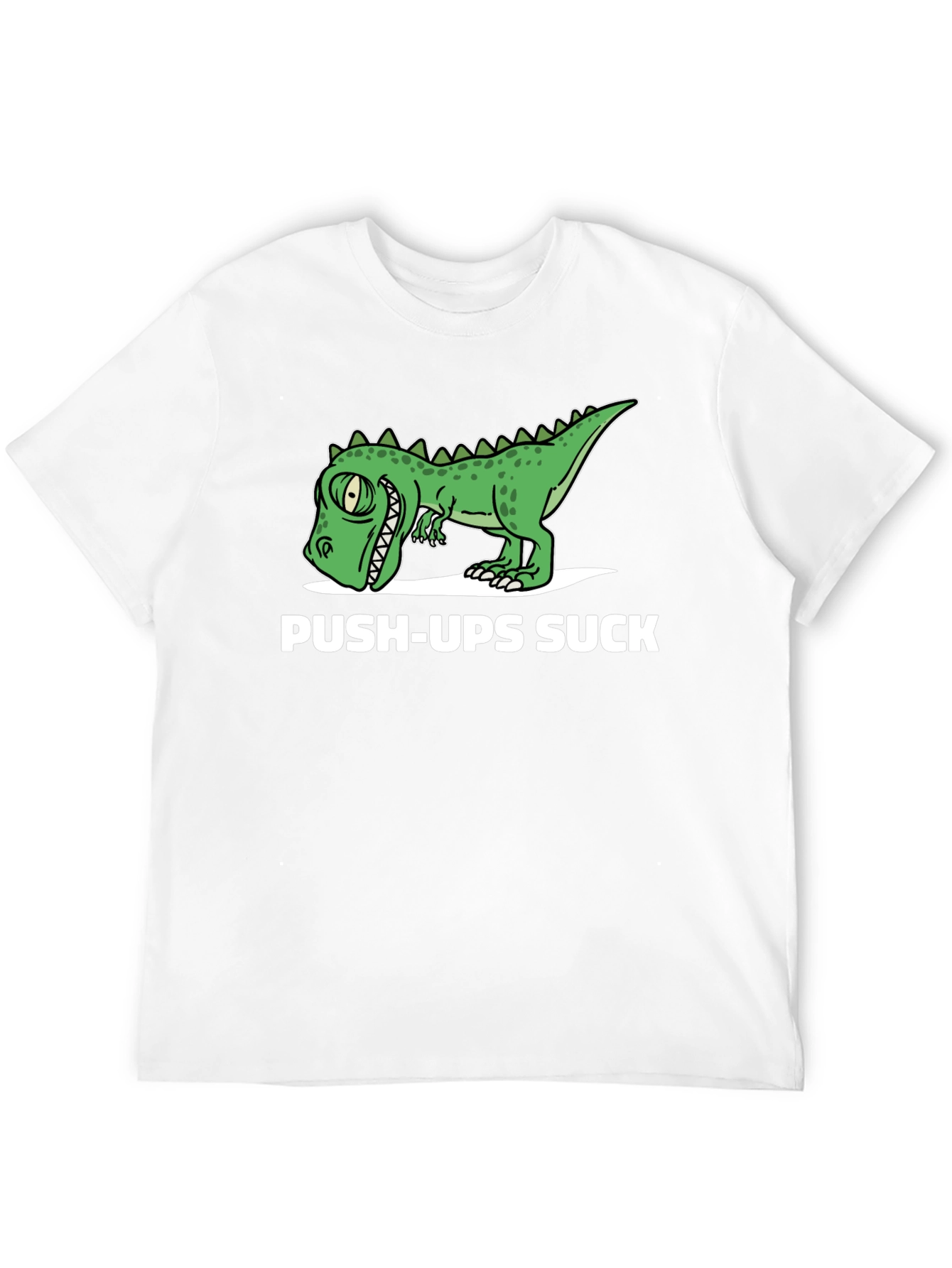 Black Funny Dinosaur Push-Ups Suck Graphic T-Shirt view 12