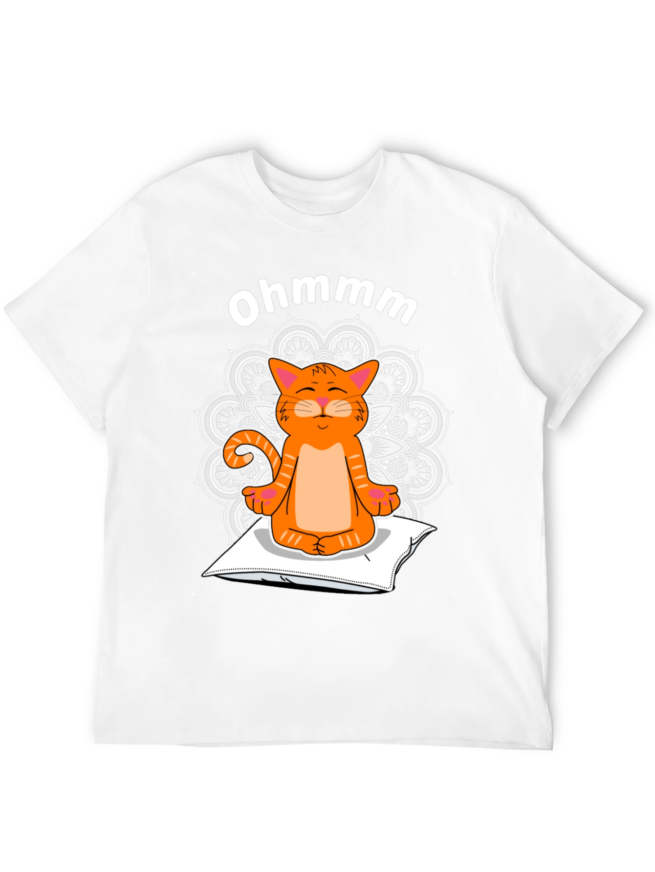 Black Ohmmm Cat Yoga T-Shirt - Meditating Feline Tee view 12