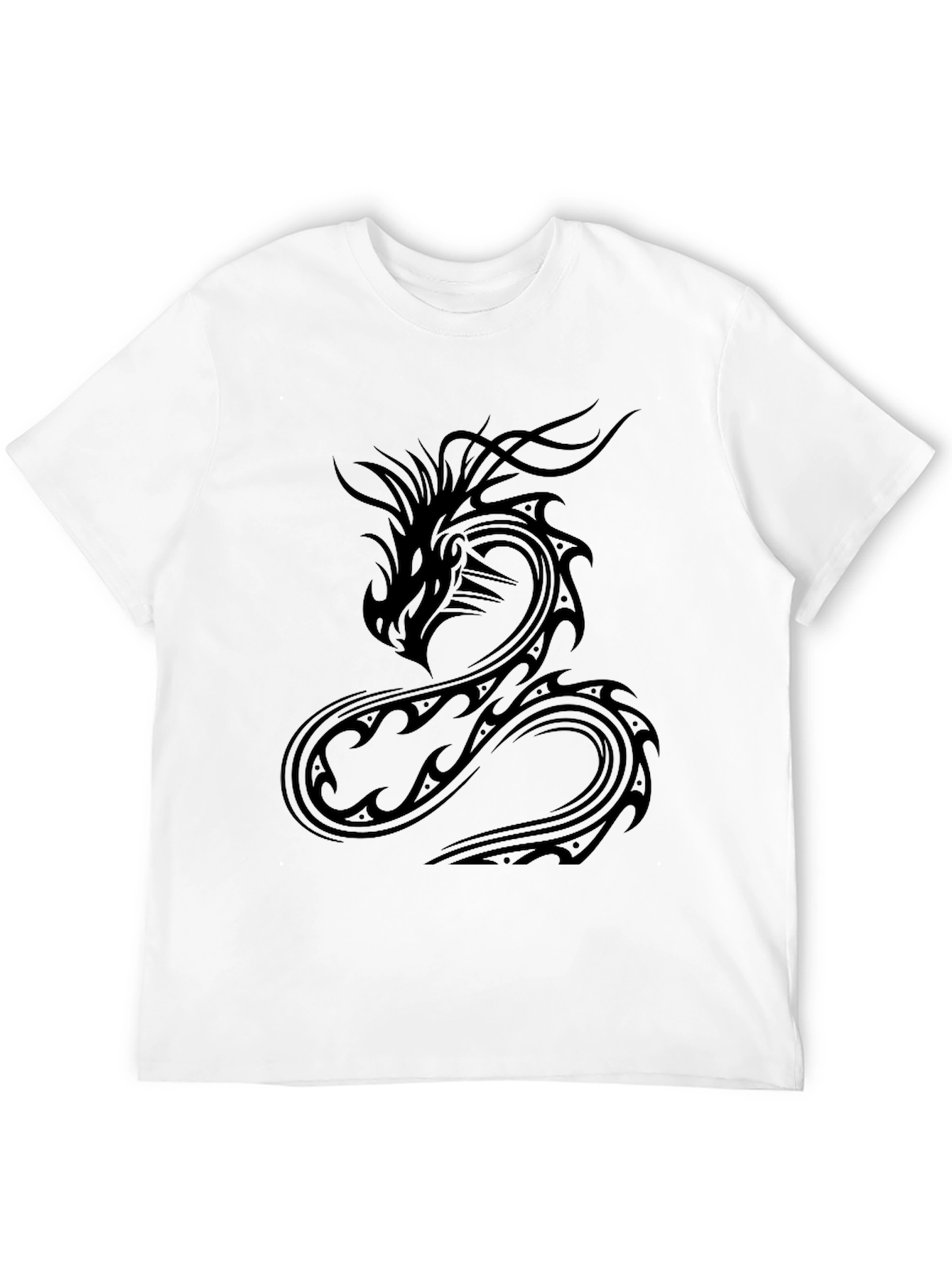 Black Dragon Graphic Tee - Black Cotton Casual Wear view 12