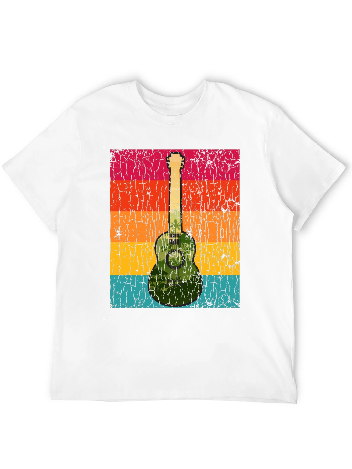 Black Retro Guitar T-Shirt - Tropical Vibes view 12