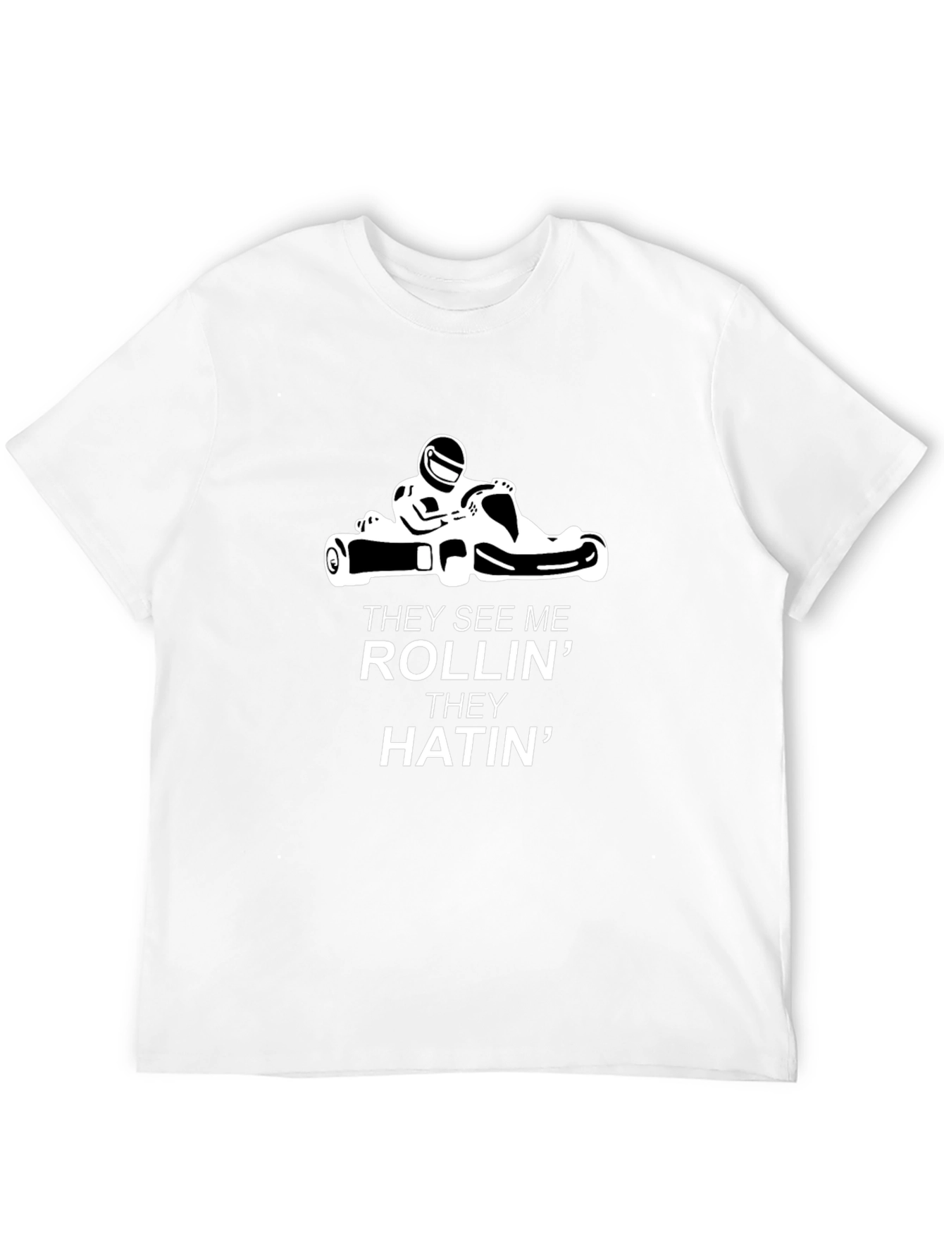Black Rollin' Hatin' Go-Kart Black Tee view 12