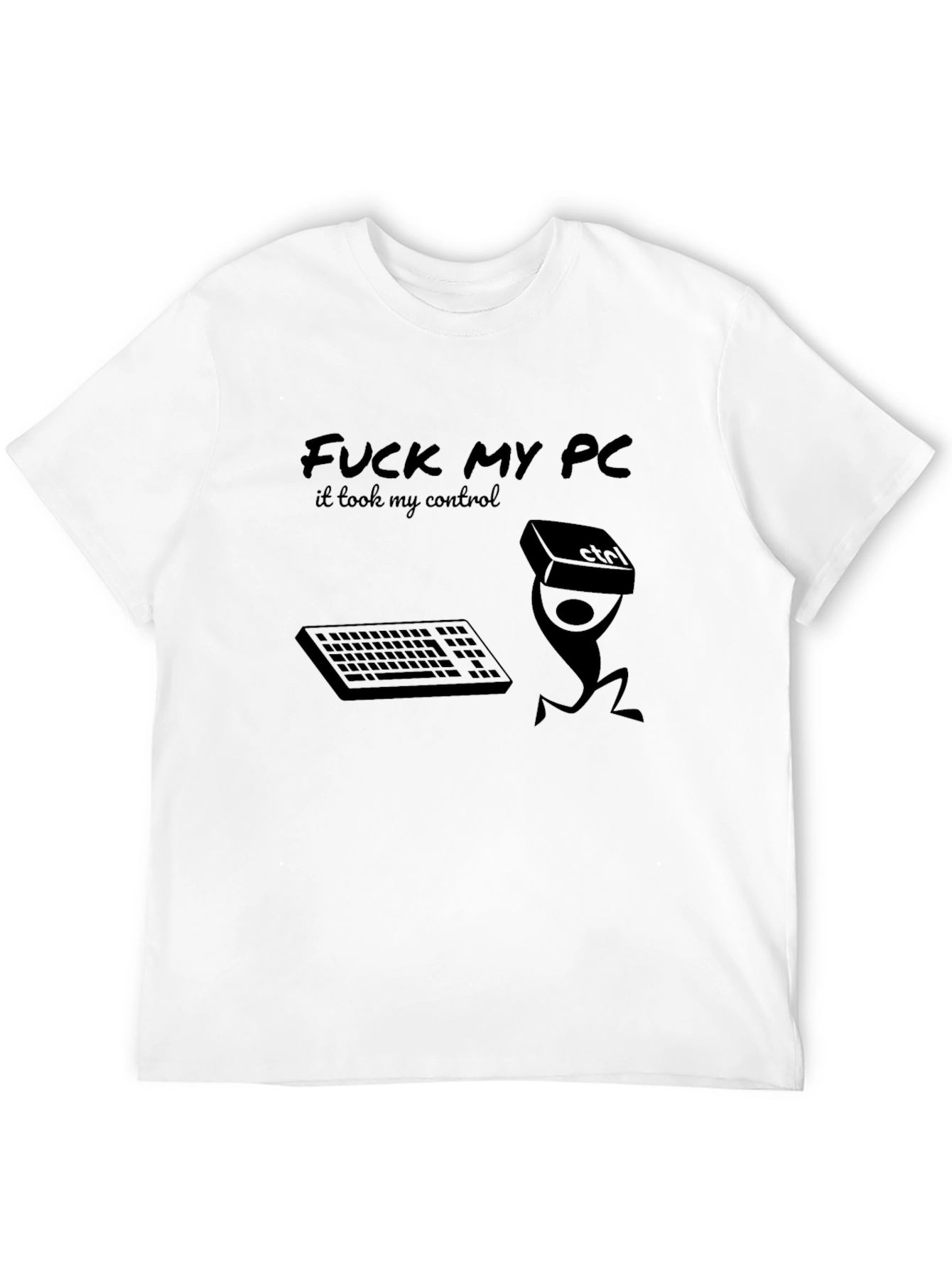 Black Funny PC Gamer T-Shirt - Control Freak Design view 12