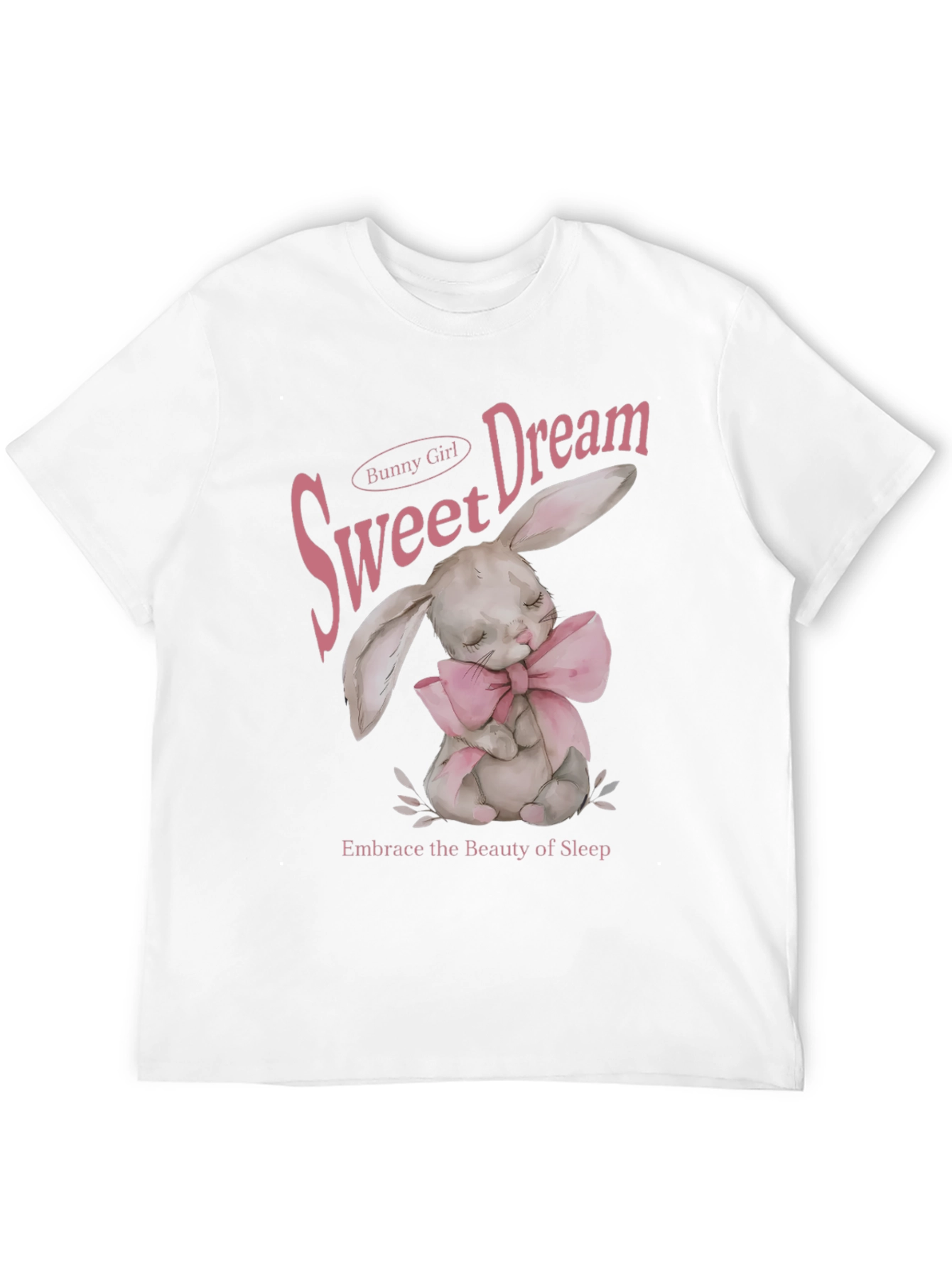 Black Sweet Dream Bunny Girl Black Graphic T-Shirt view 12