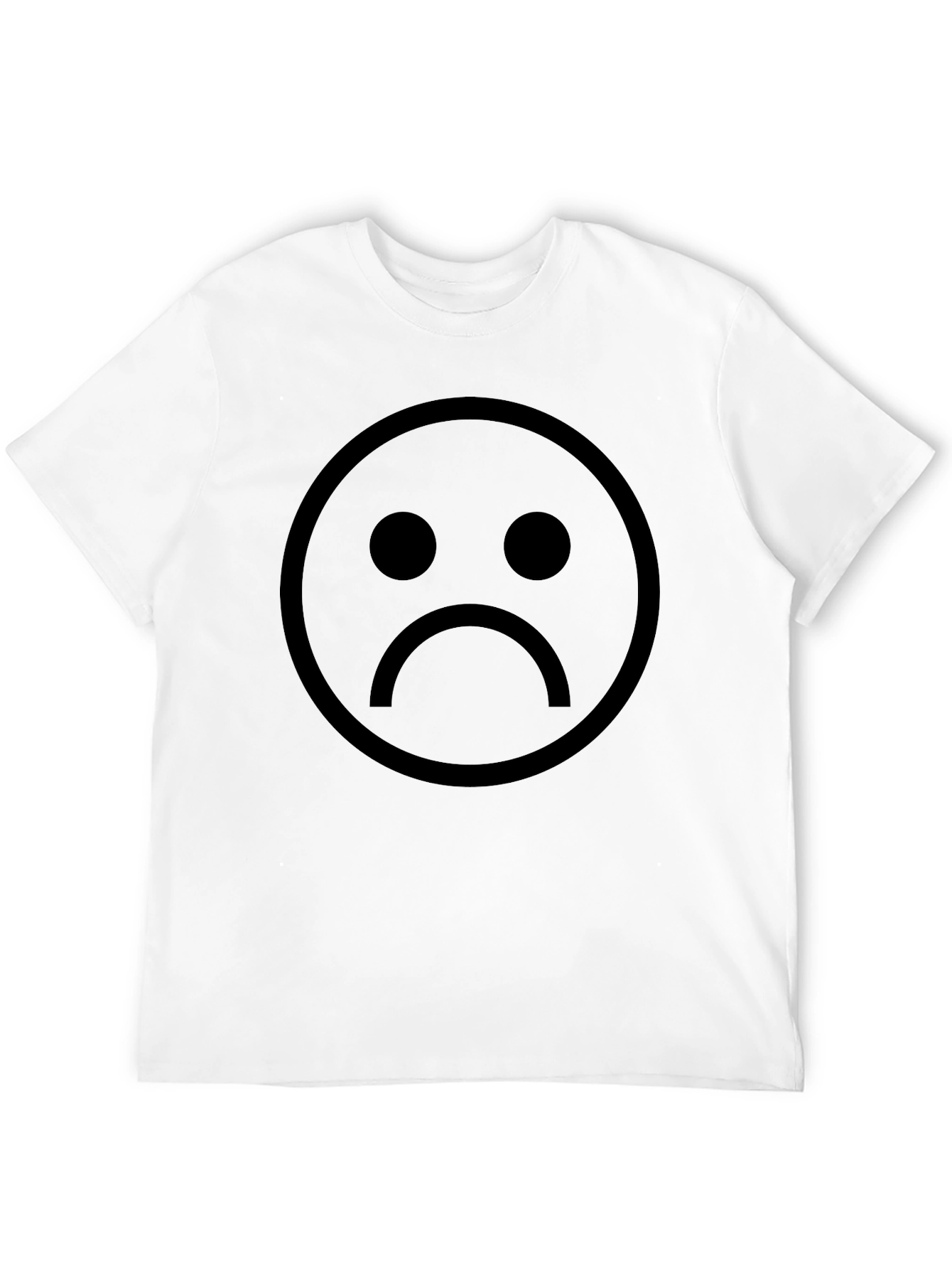Black Sad Face Graphic Black T-Shirt - Unisex Casual Wear view 12