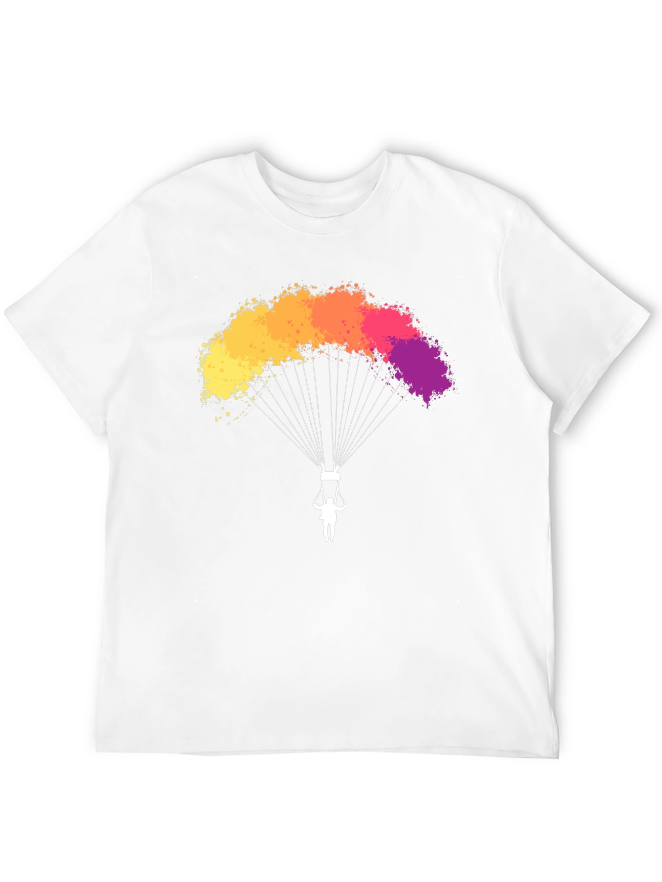 Black Parachute T-Shirt - Vibrant Colorful Design view 12