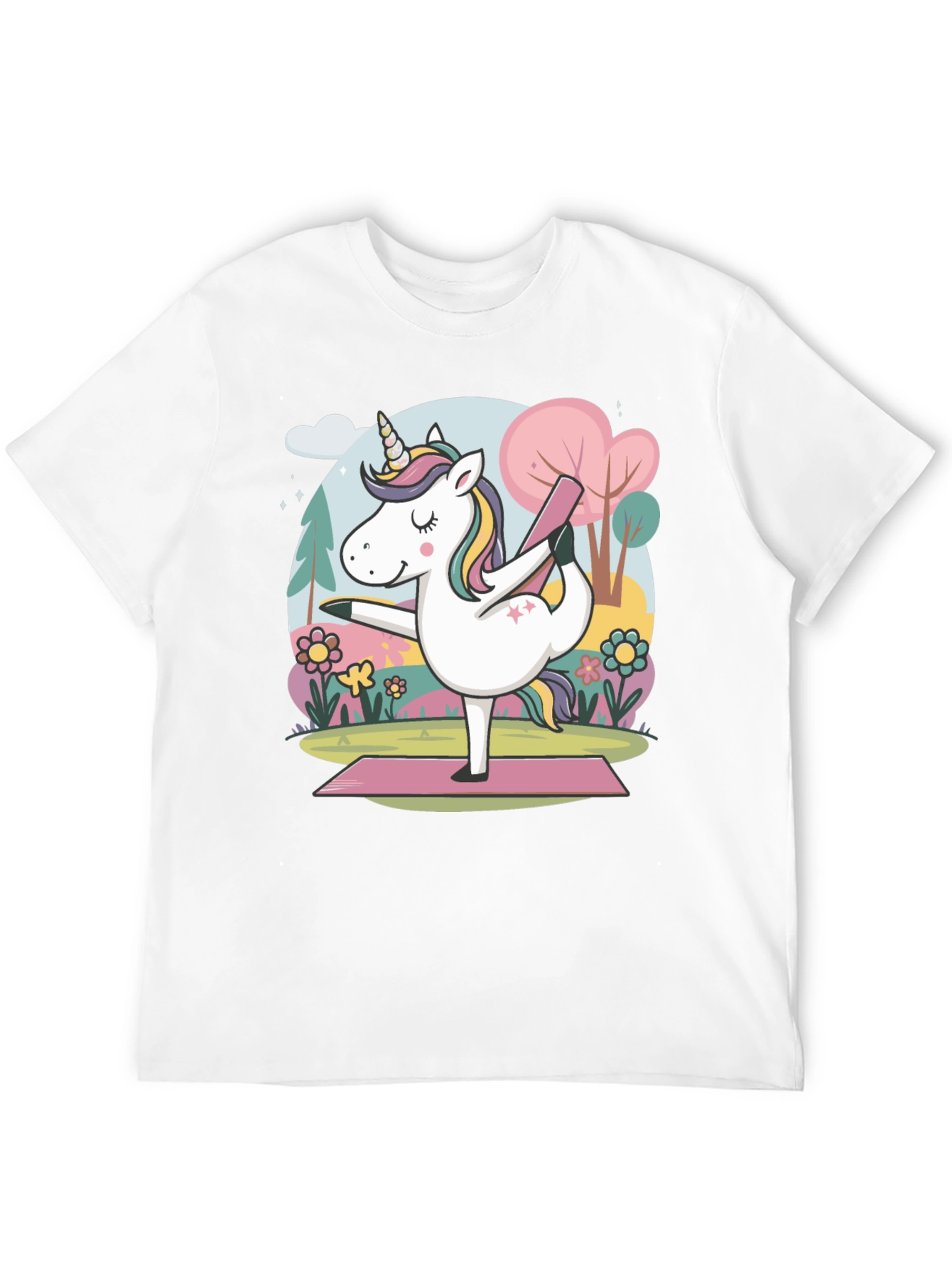 Black Unicorn Yoga T-Shirt - Relaxed Fit Cotton Tee view 12