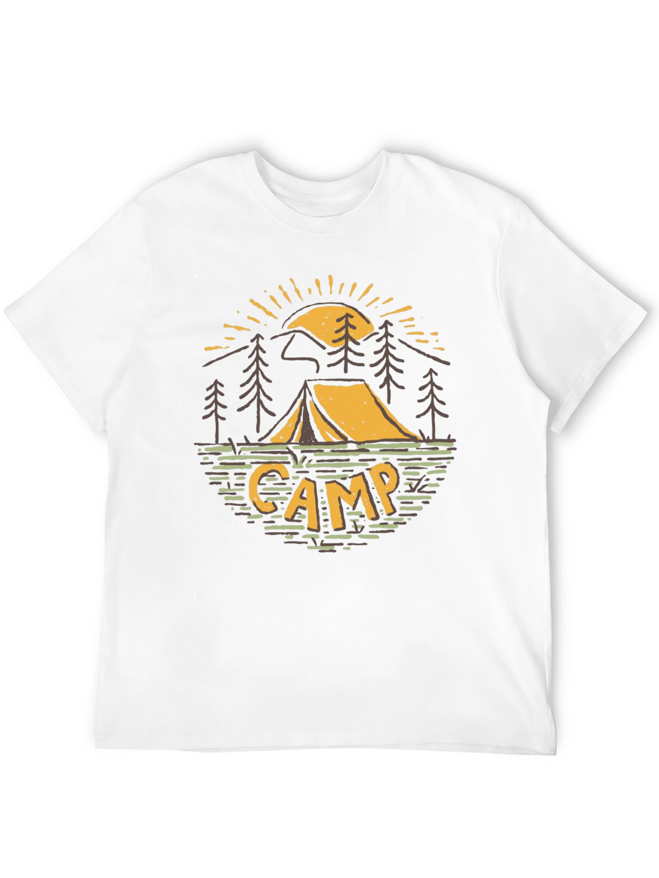 Black Camping Adventure Graphic Tee - Black Cotton T-Shirt view 12