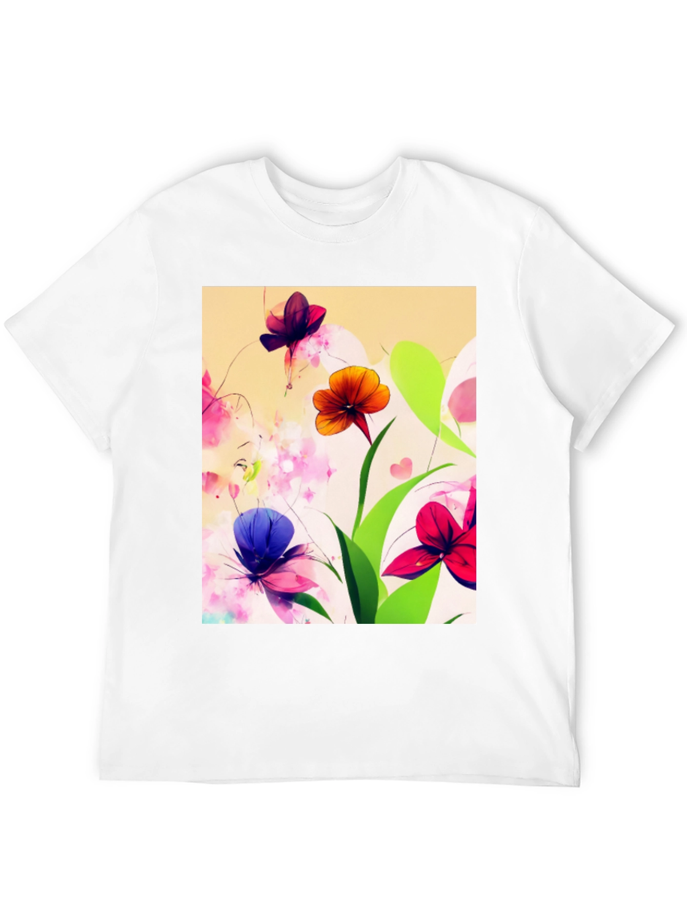 Black Floral Print Black T-Shirt view 12