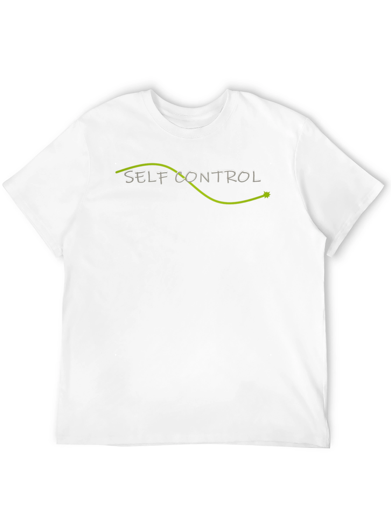 Black Self Control Graphic T-Shirt, Black Crew Neck Tee view 12