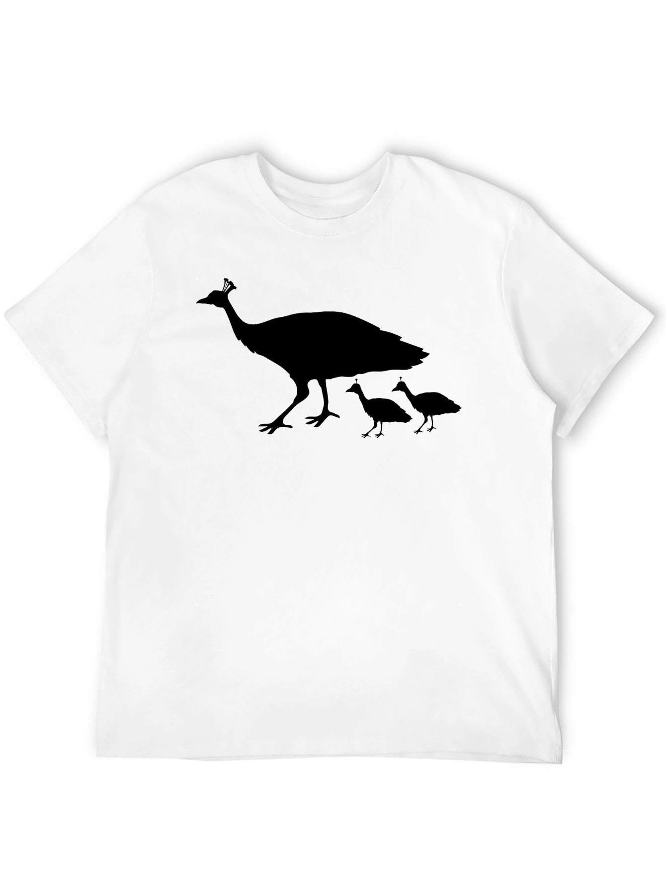 Black Peacock Family Graphic T-Shirt - Stylish Black Tee view 12