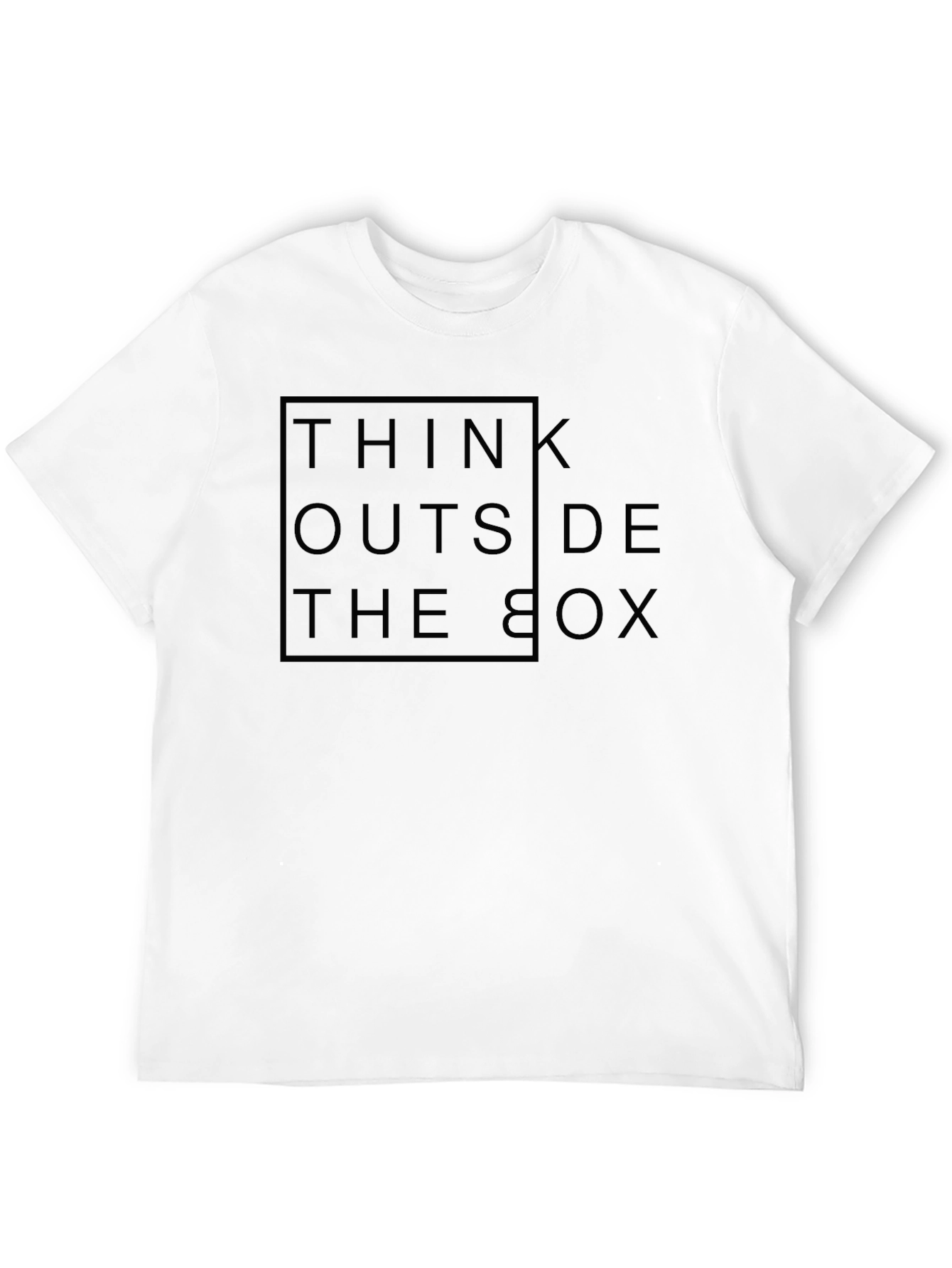 Black Think Outside the Box Graphic Tee - Modern Design view 12