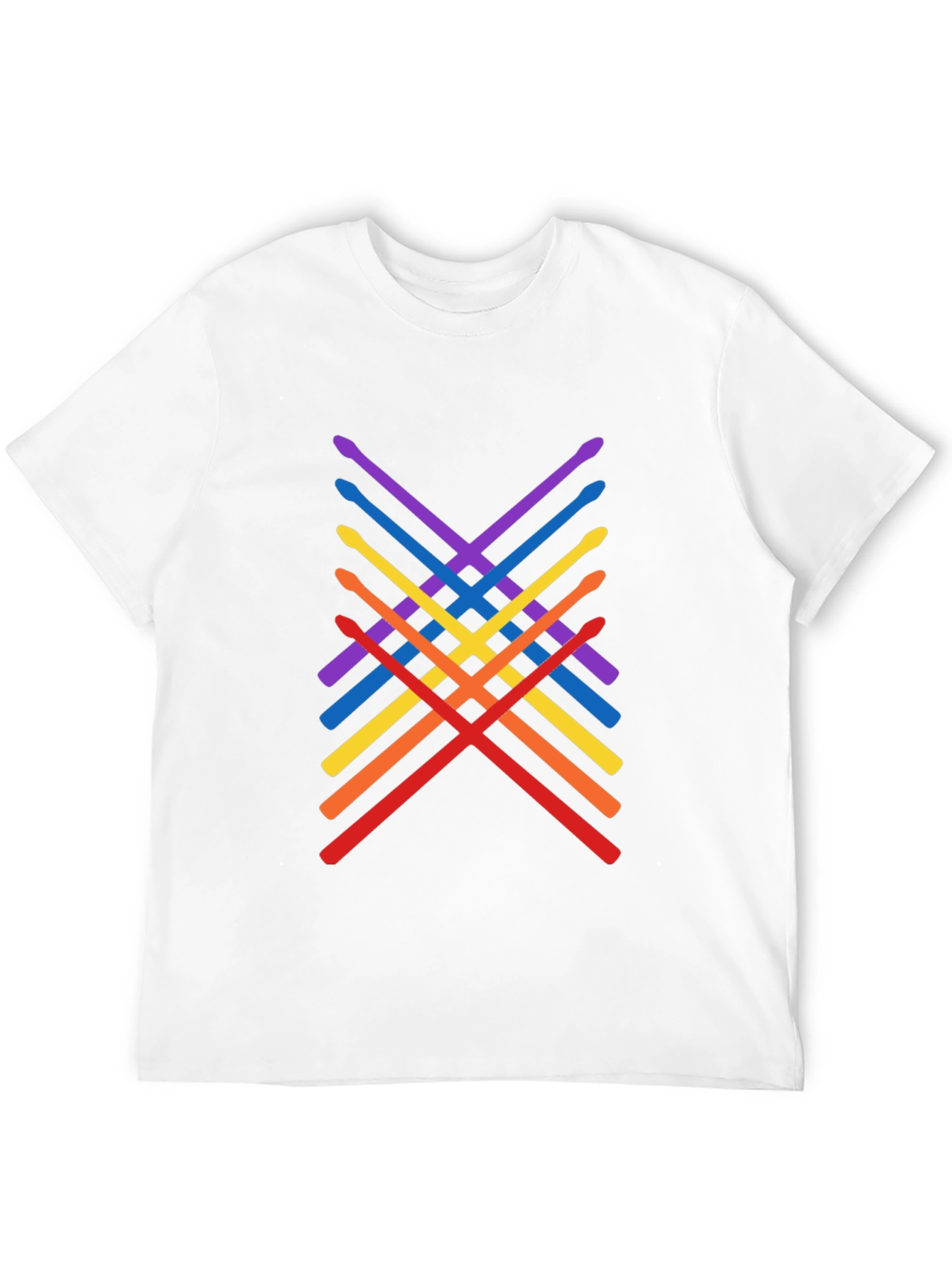 Black Rainbow Drumsticks Graphic Tee - Music Lover Shirt view 12