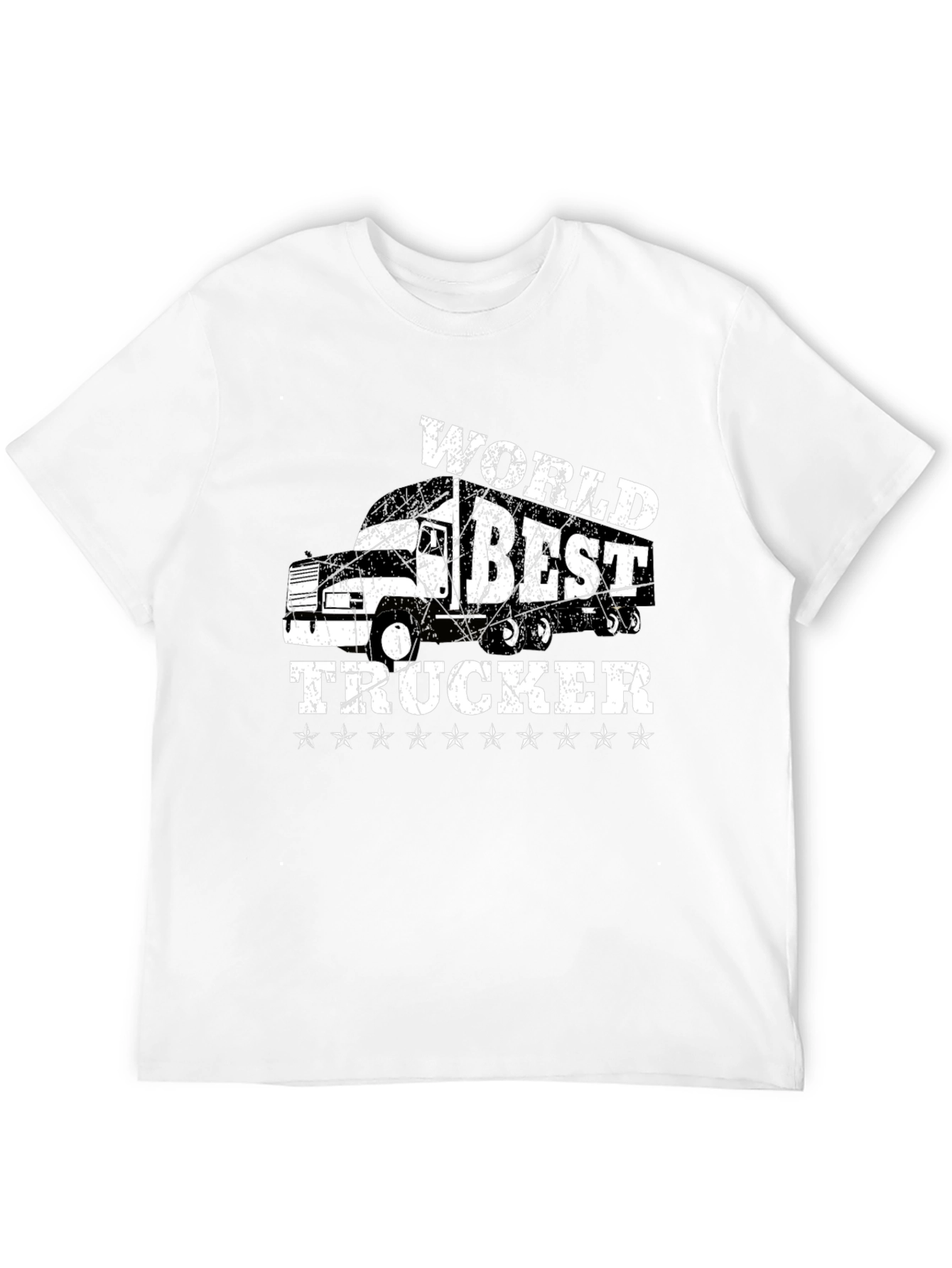 Black World's Best Trucker T-Shirt - Black Cotton Tee view 12