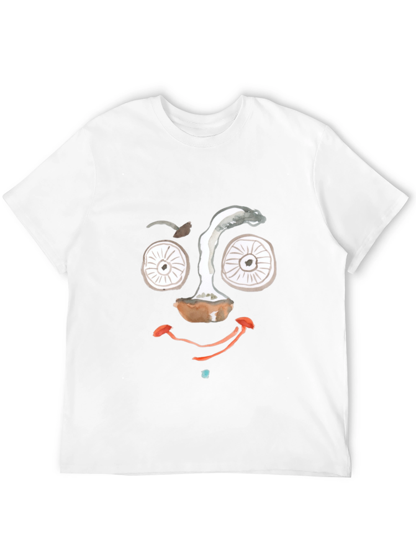 Black Mushroom Face Graphic Tee - Funky Black T-Shirt view 12