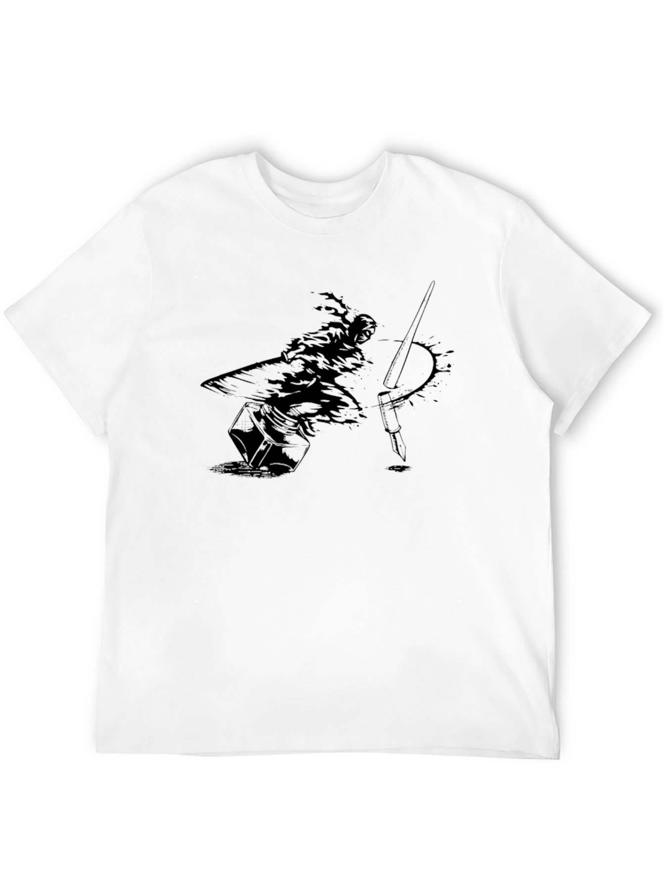 Black Ink Artist Graphic T-Shirt - Black Cotton Tee view 12