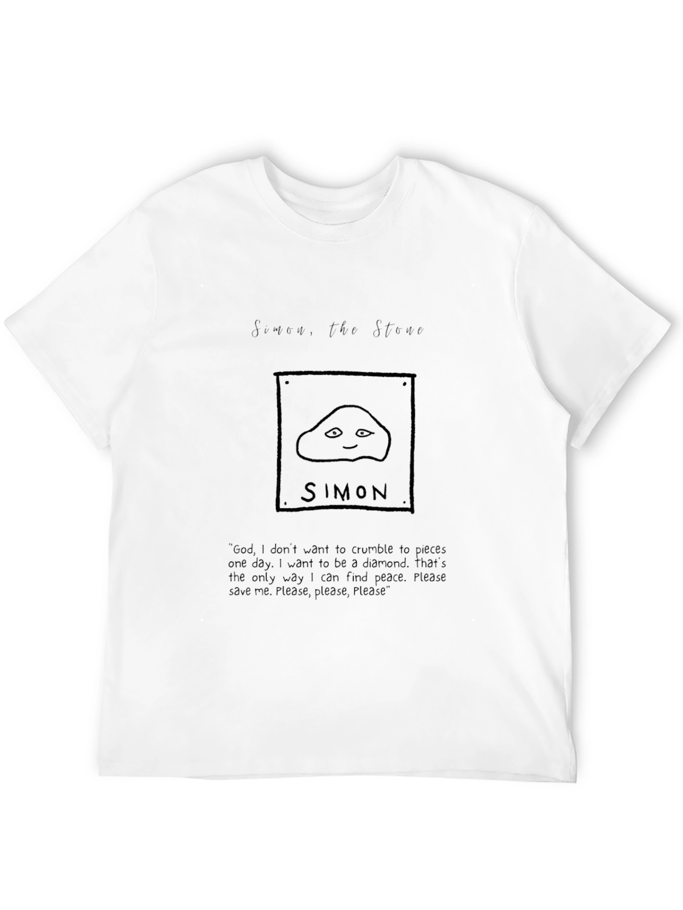 Black Simon the Stone Graphic Tee - Existential Humor Shirt view 12