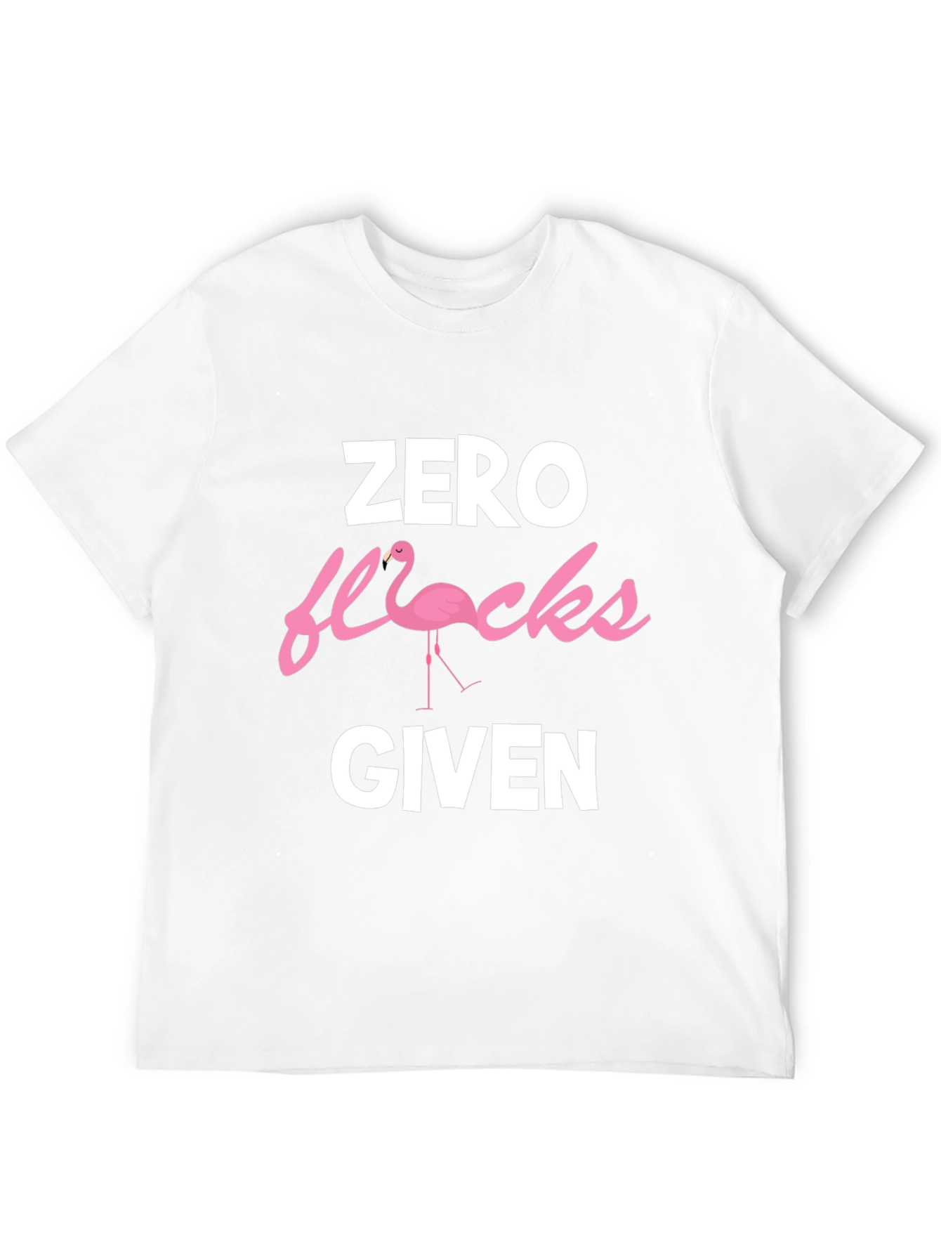 Black Zero Flocks Given Graphic T-Shirt - Funny Flamingo Tee view 12