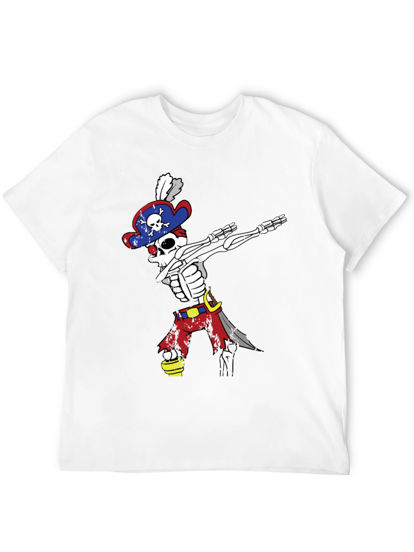 Black Dabbing Pirate Skeleton T-Shirt - Men's Black Tee view 12