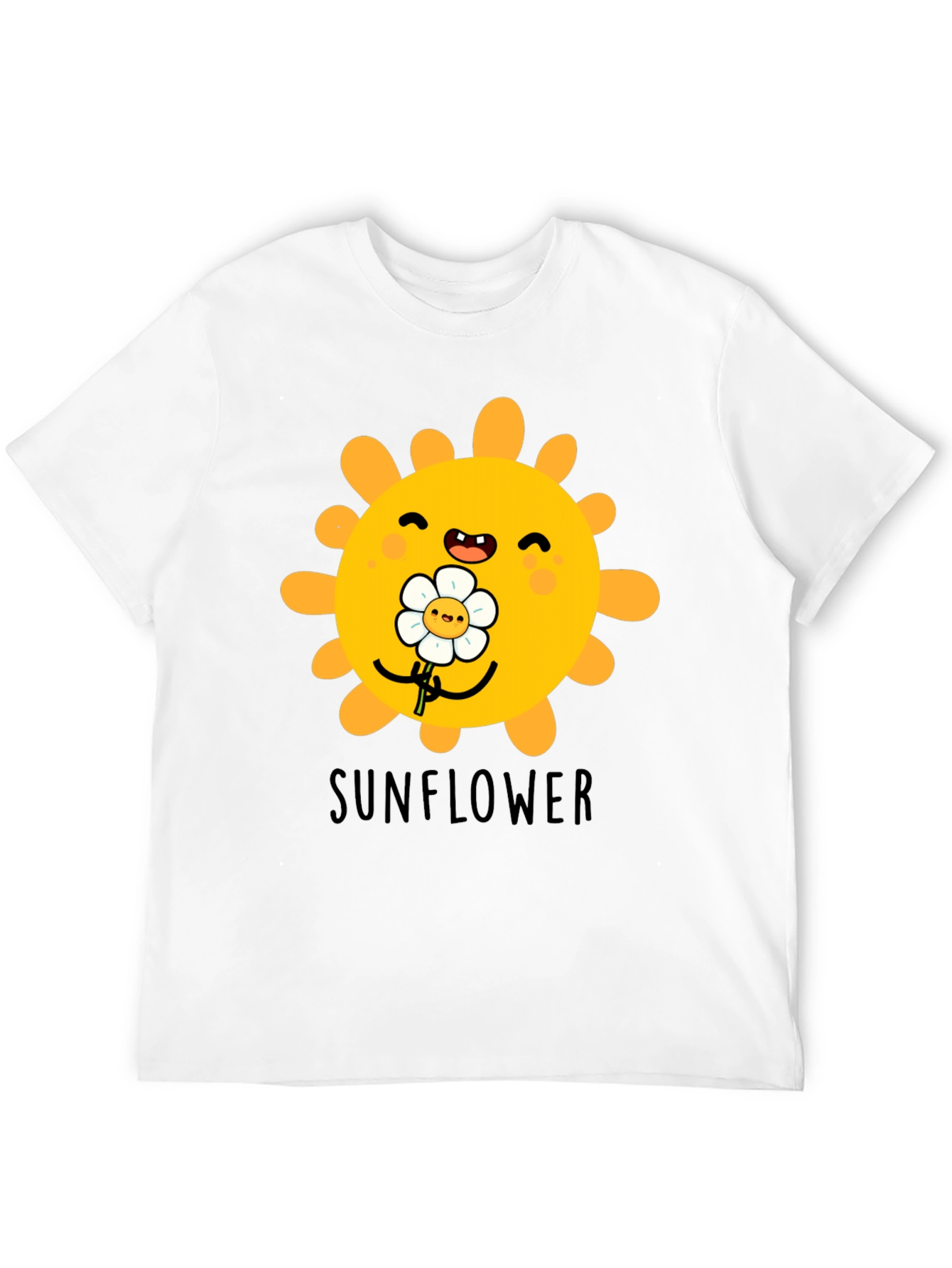 Black Cute Sunflower Graphic T-Shirt - Black view 12