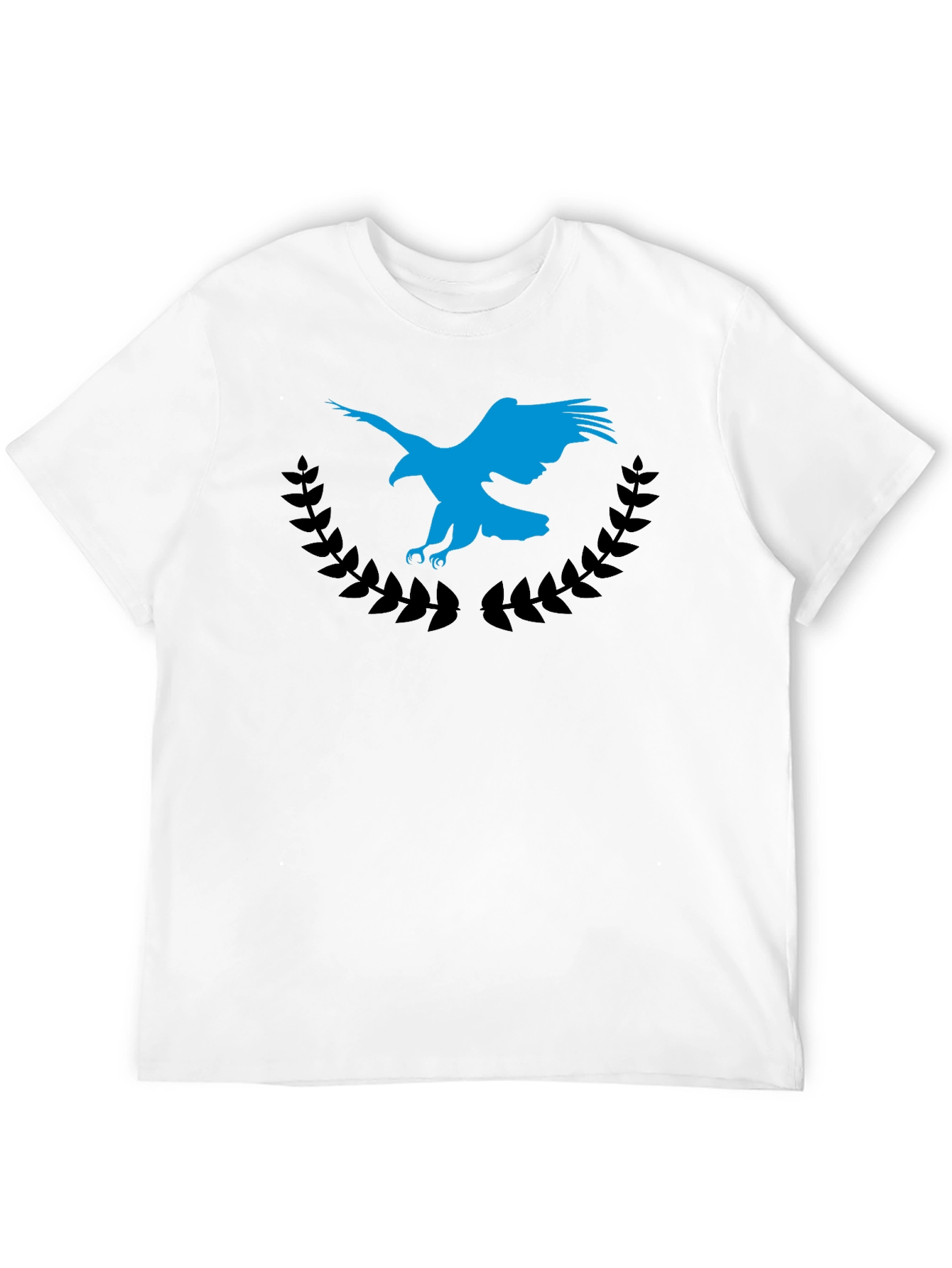 Black Eagle Crest Graphic Tee - Soft Black Cotton Blend view 12