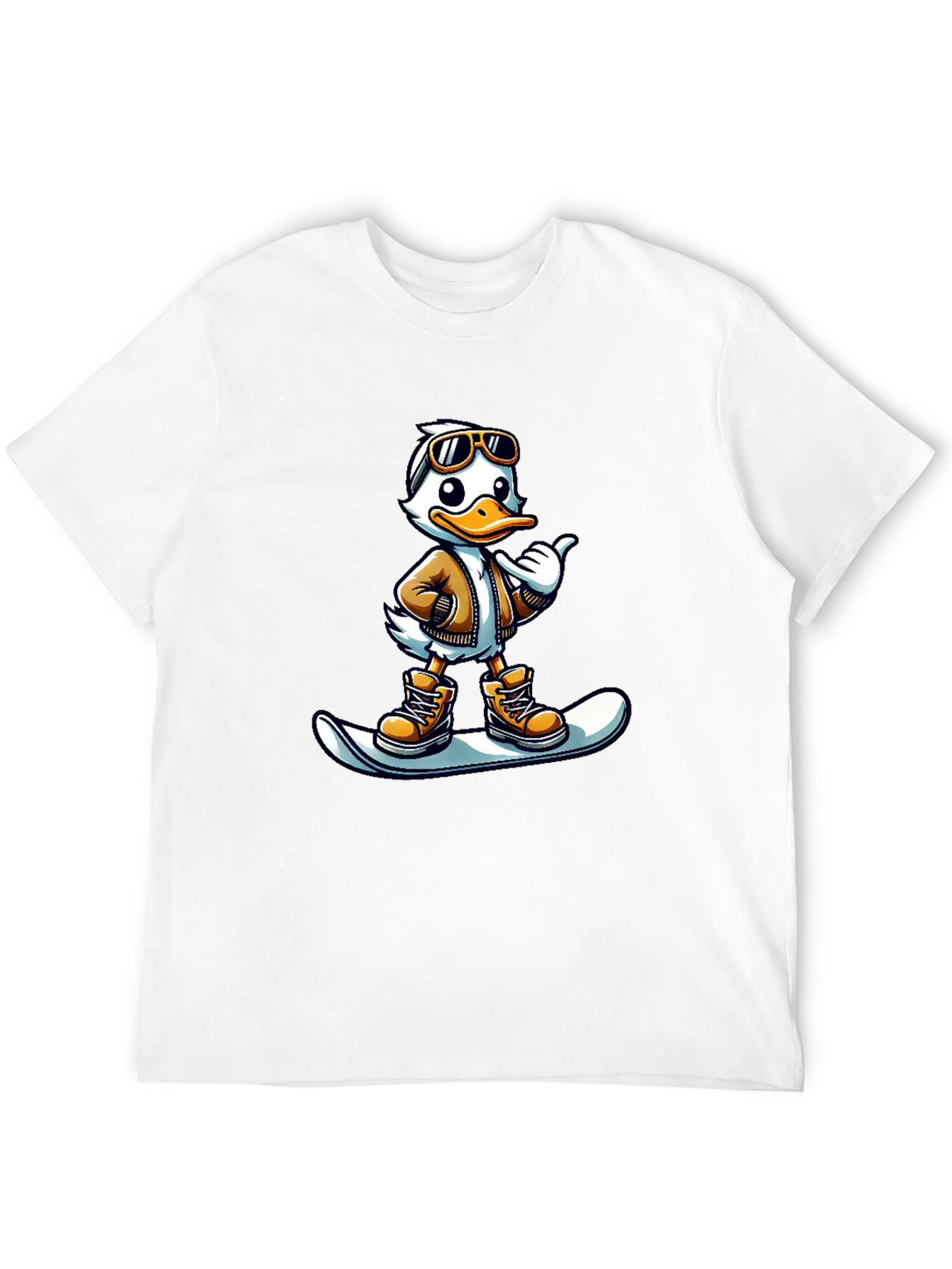 Black Cool Duck Snowboarder Black T-Shirt view 12