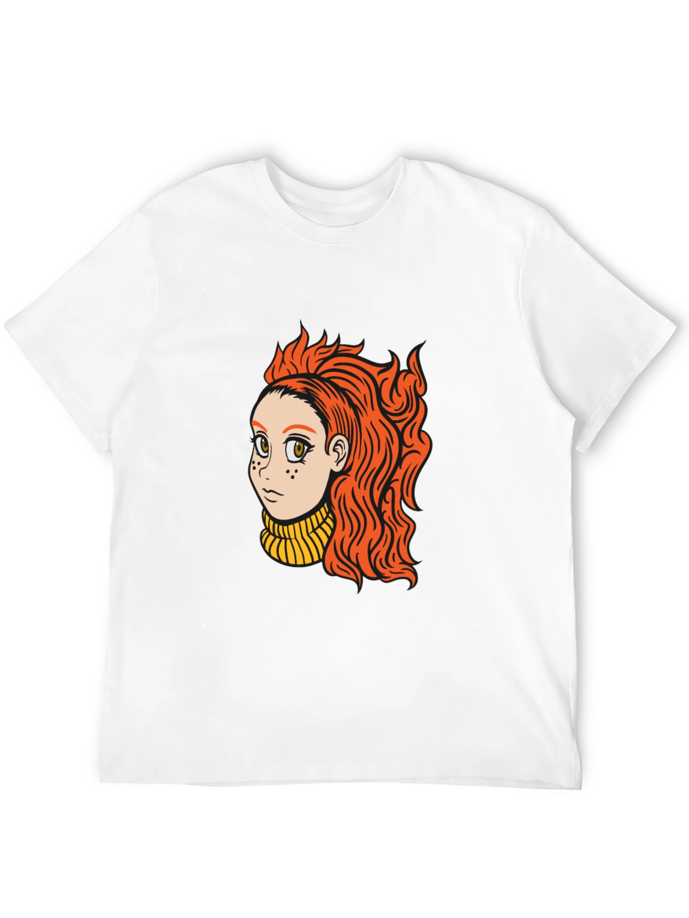 Black Cartoon Girl Graphic Black T-Shirt view 12