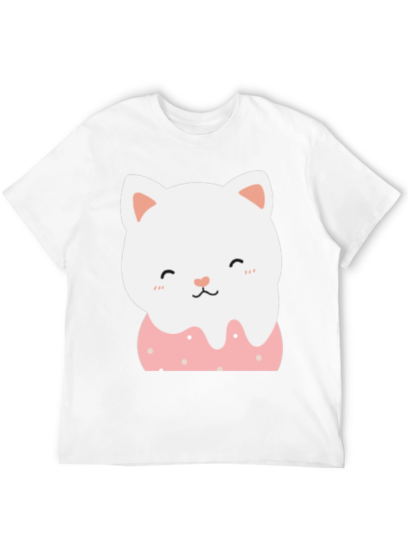 Black Cute Cat Donut T-Shirt - Black view 12