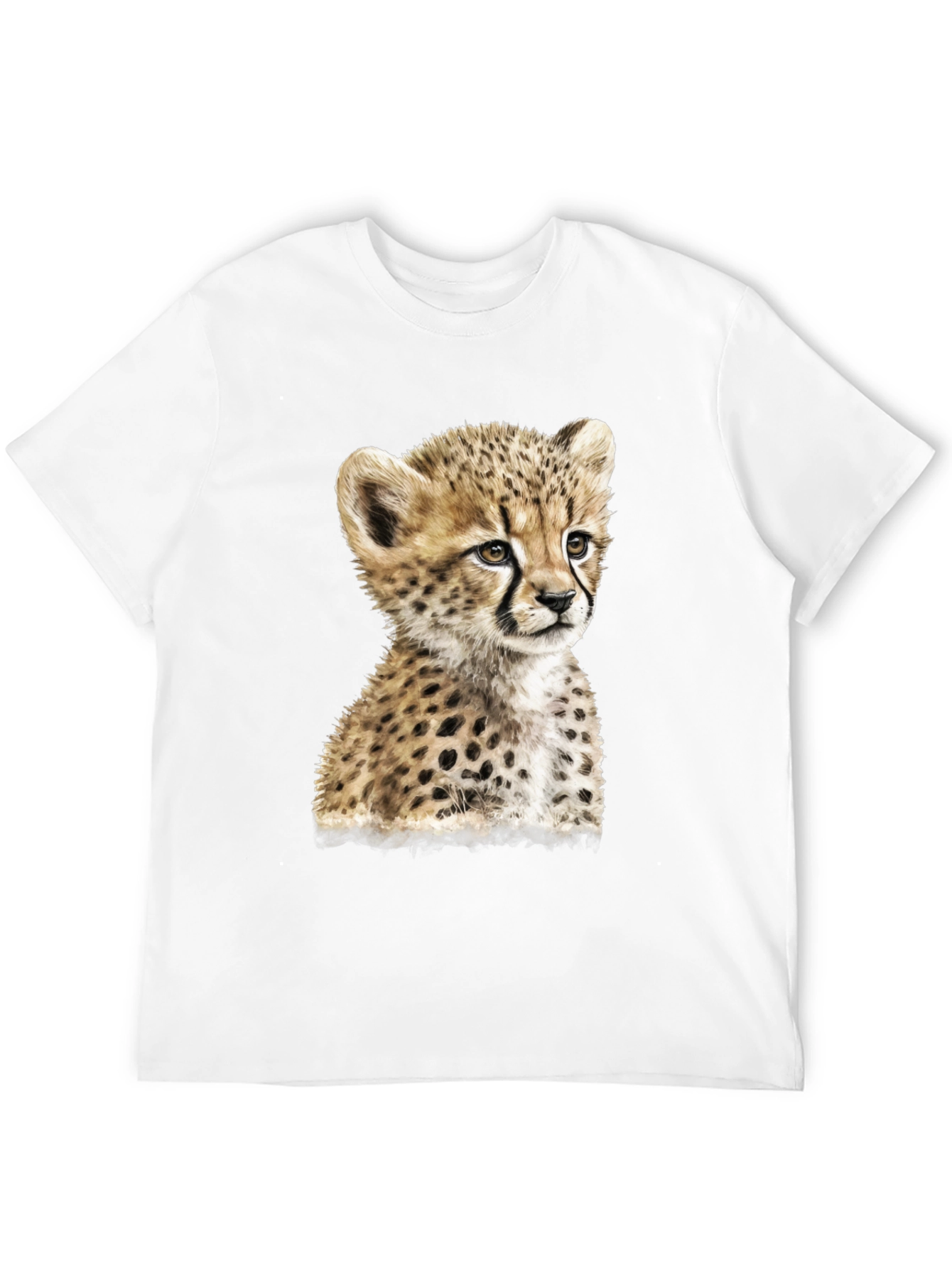 Black Cheetah Cub Graphic Black T-Shirt view 12