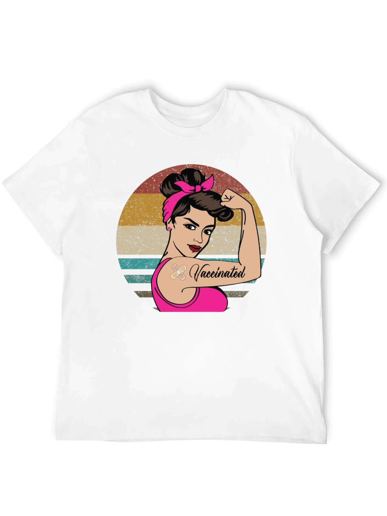 Black Vaccinated Woman Graphic Tee - Retro Design view 12