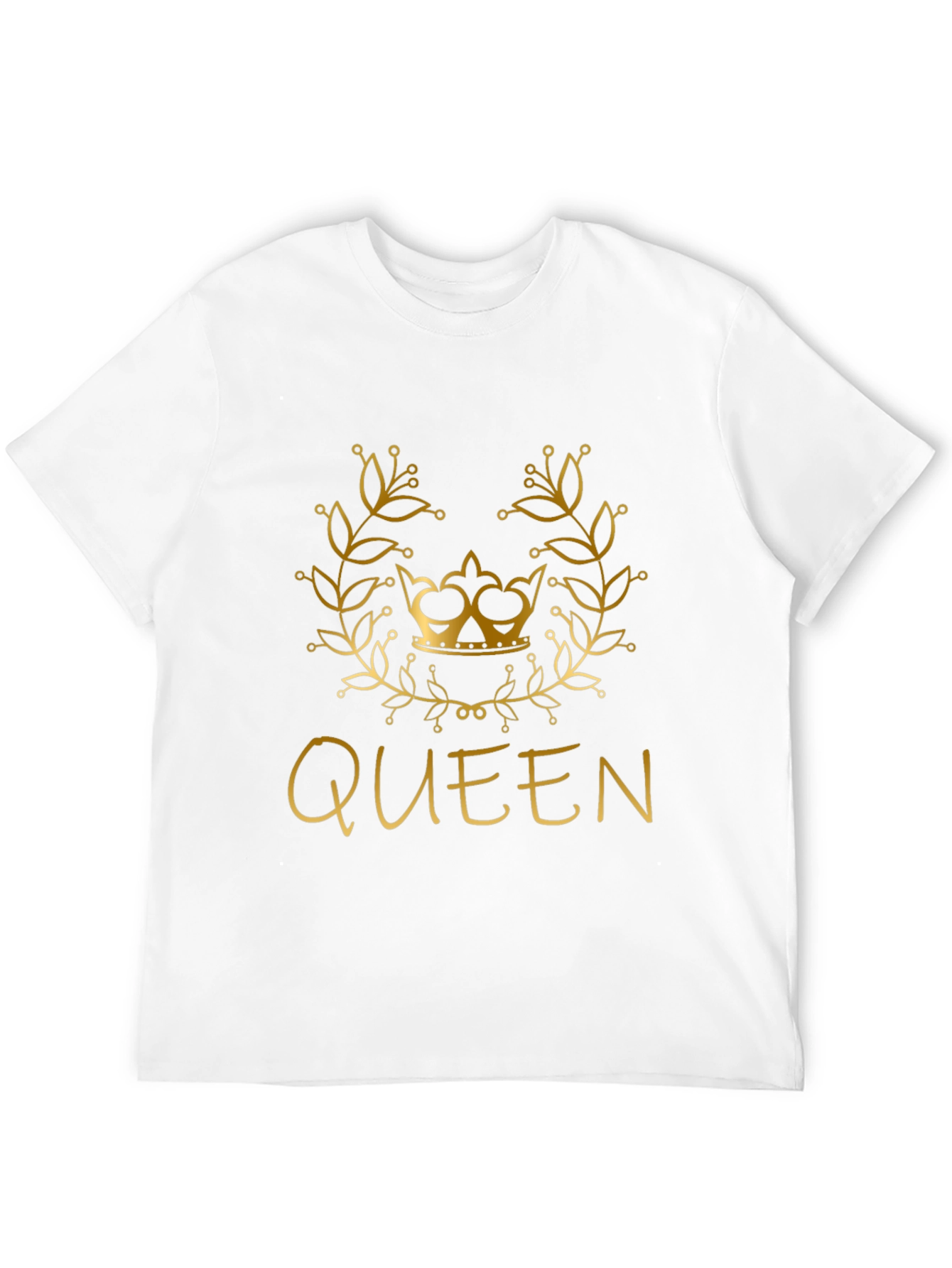 Black Queen Graphic Tee - Gold Crown on Black Shirt view 12