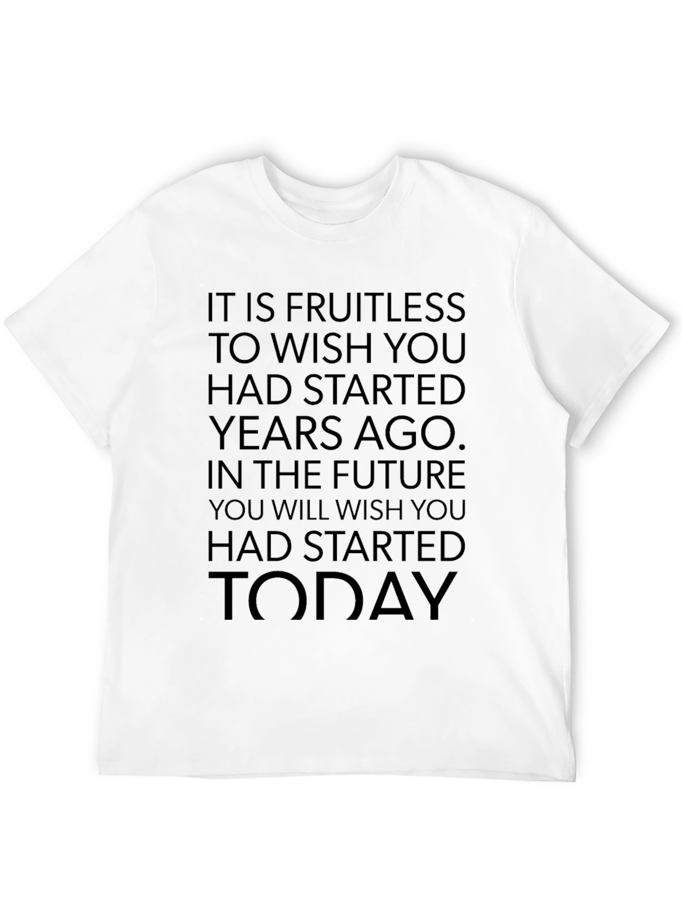 Black Motivational 'Start Today' Black T-Shirt view 12